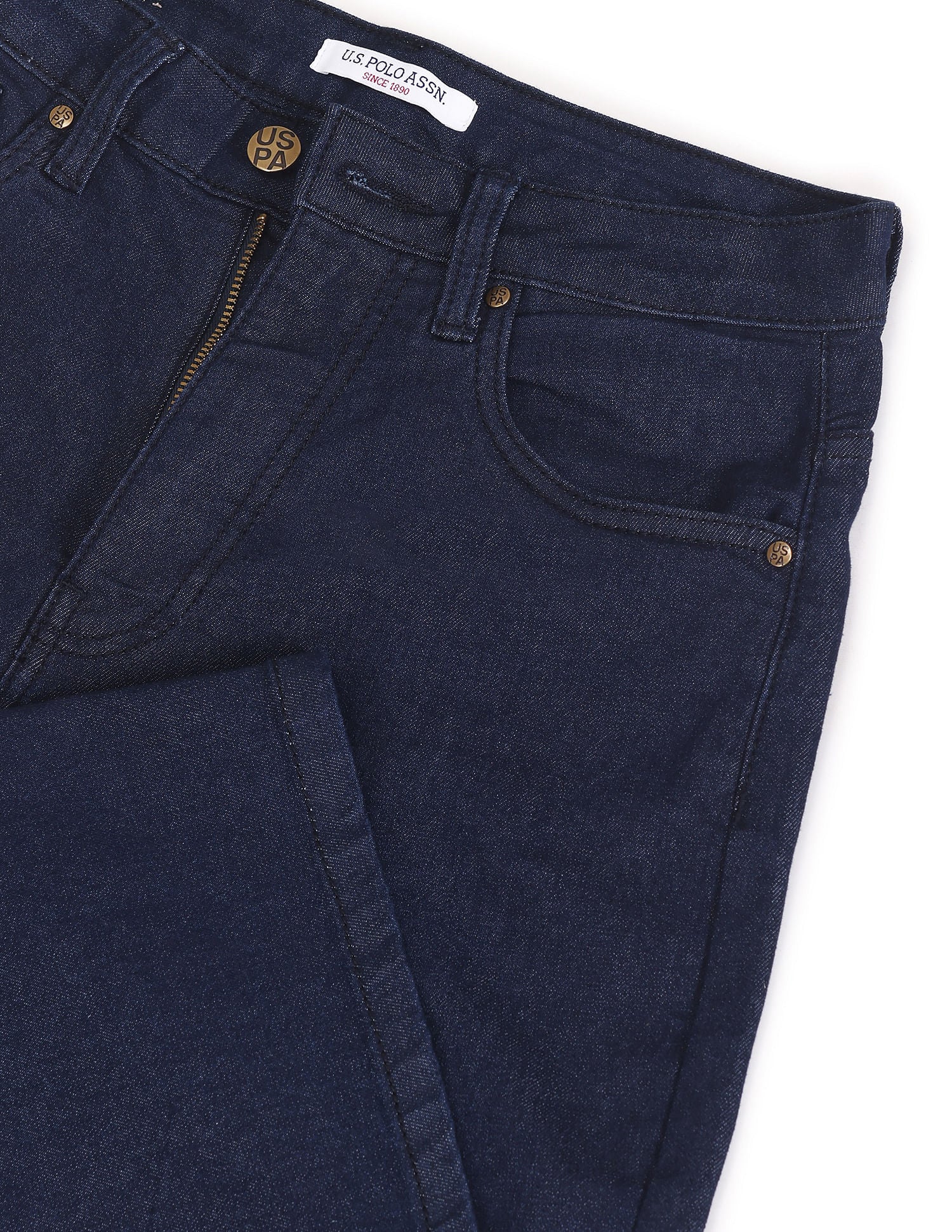 High Rise Rinsed Wide Leg Jeans Blue - U.S. POLO ASSN. | Large