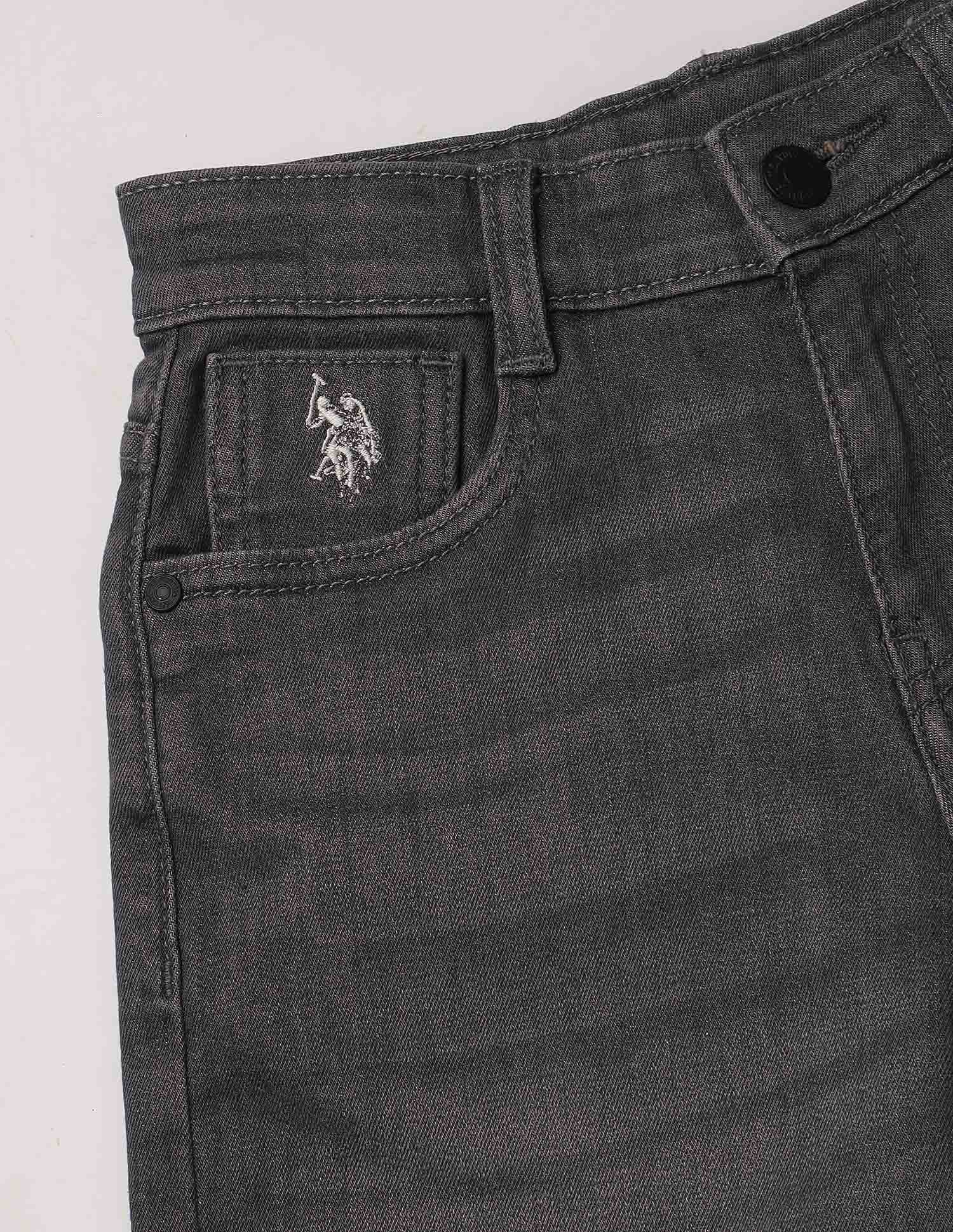 Mid Rise Regular Fit Denim Shorts Grey - U.S. Polo Assn. India | Large