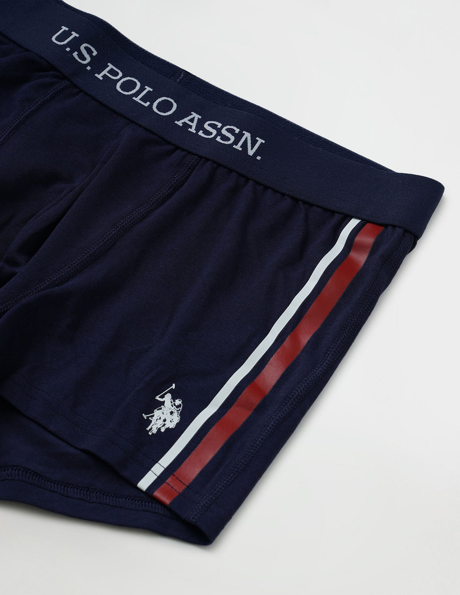 Signature Stripe Antibacterial ET001 Trunks - Pack Of 1 Navy - U.S. POLO ASSN. | Large