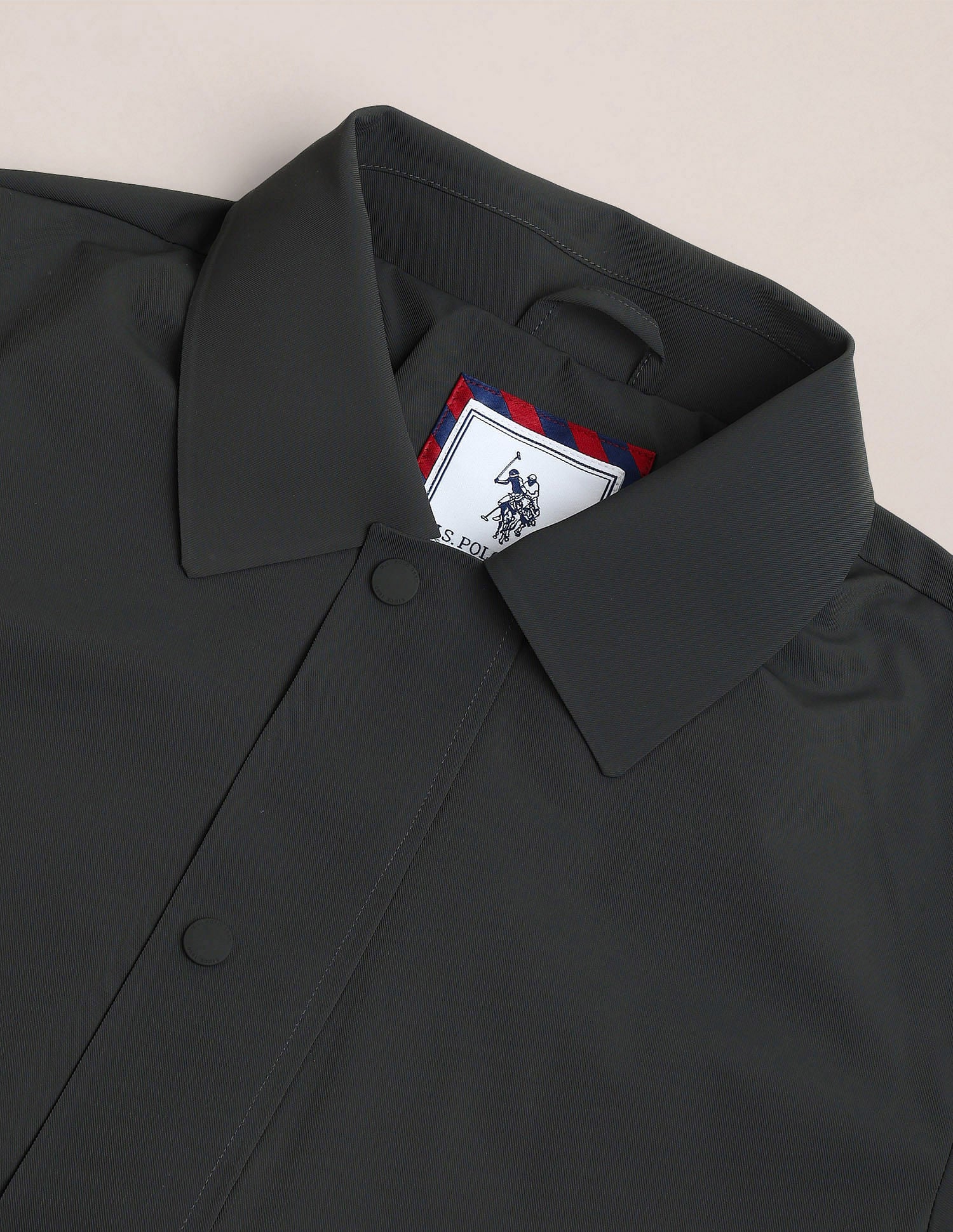 Spread Collar Solid Jacket Dark Grey - U.S. Polo Assn. India | Large