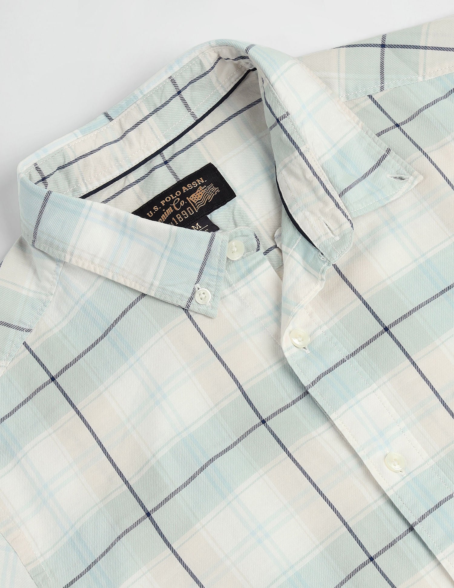 Tartan Check Slim Shirt White - U.S. Polo Assn. India | Large