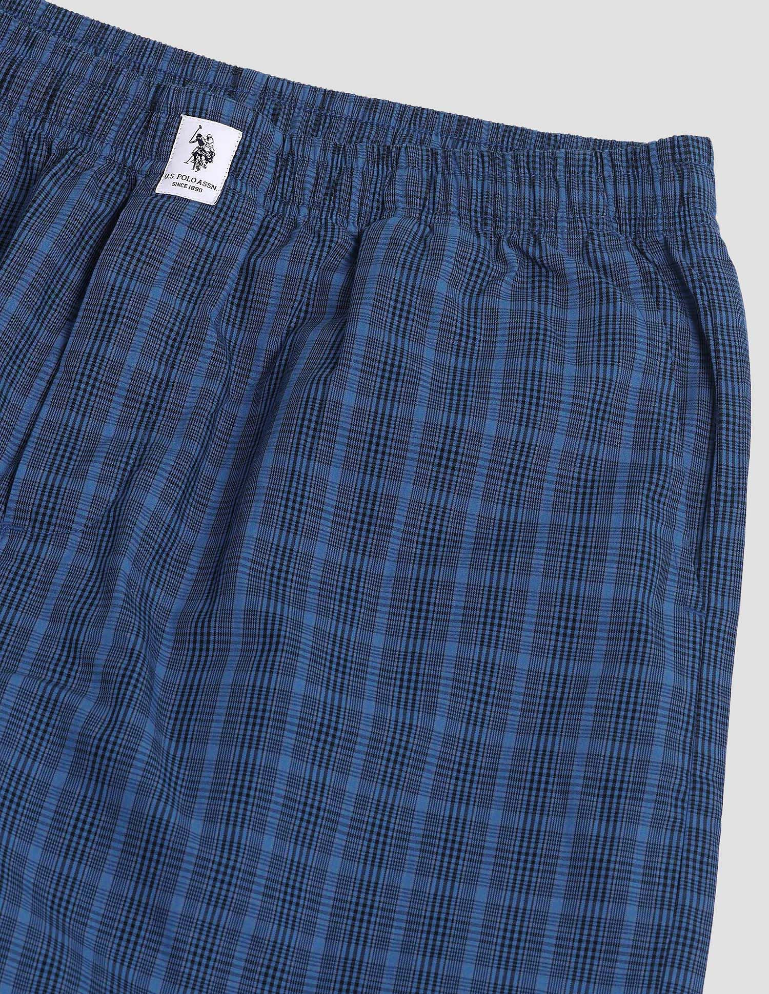 All Over Check OELP5 Lounge Track Pants - Pack Of 1 Blue Black White - U.S. POLO ASSN. | Large