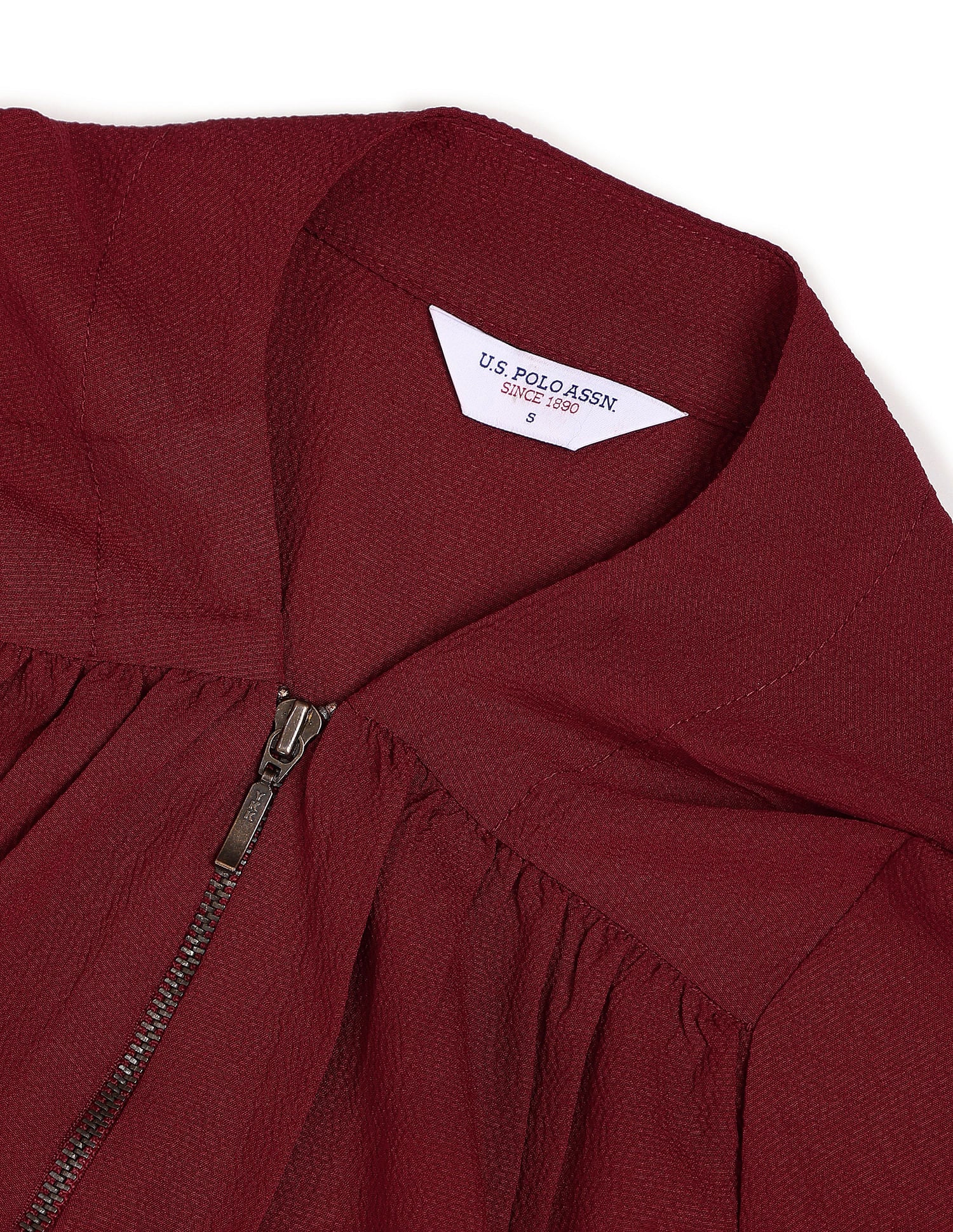 Three Quarter Sleeve Solid Top Maroon - U.S. Polo Assn. India | Large