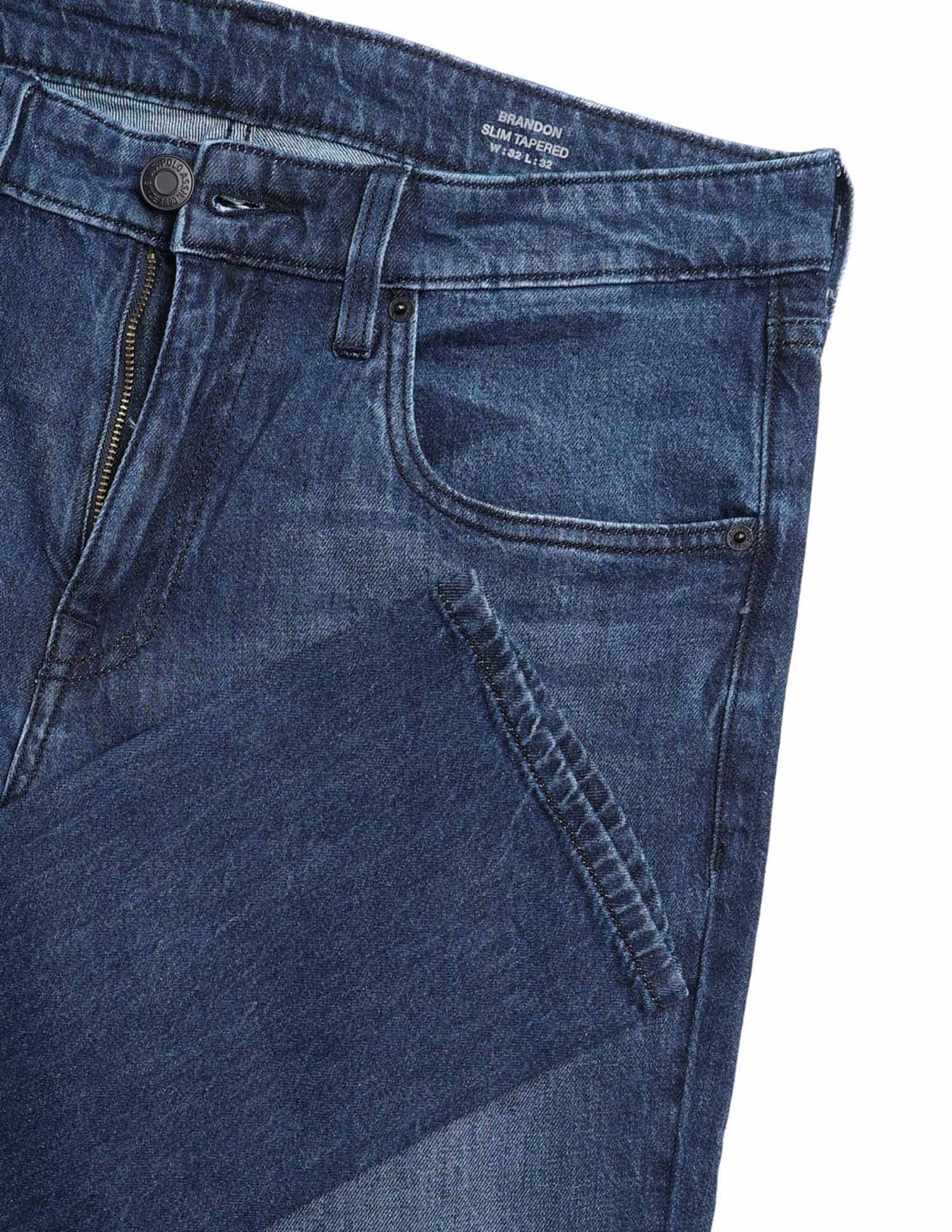 Brandon Slim Tapered Fit Whiskered Jeans Indigo - U.S. POLO ASSN. | Large