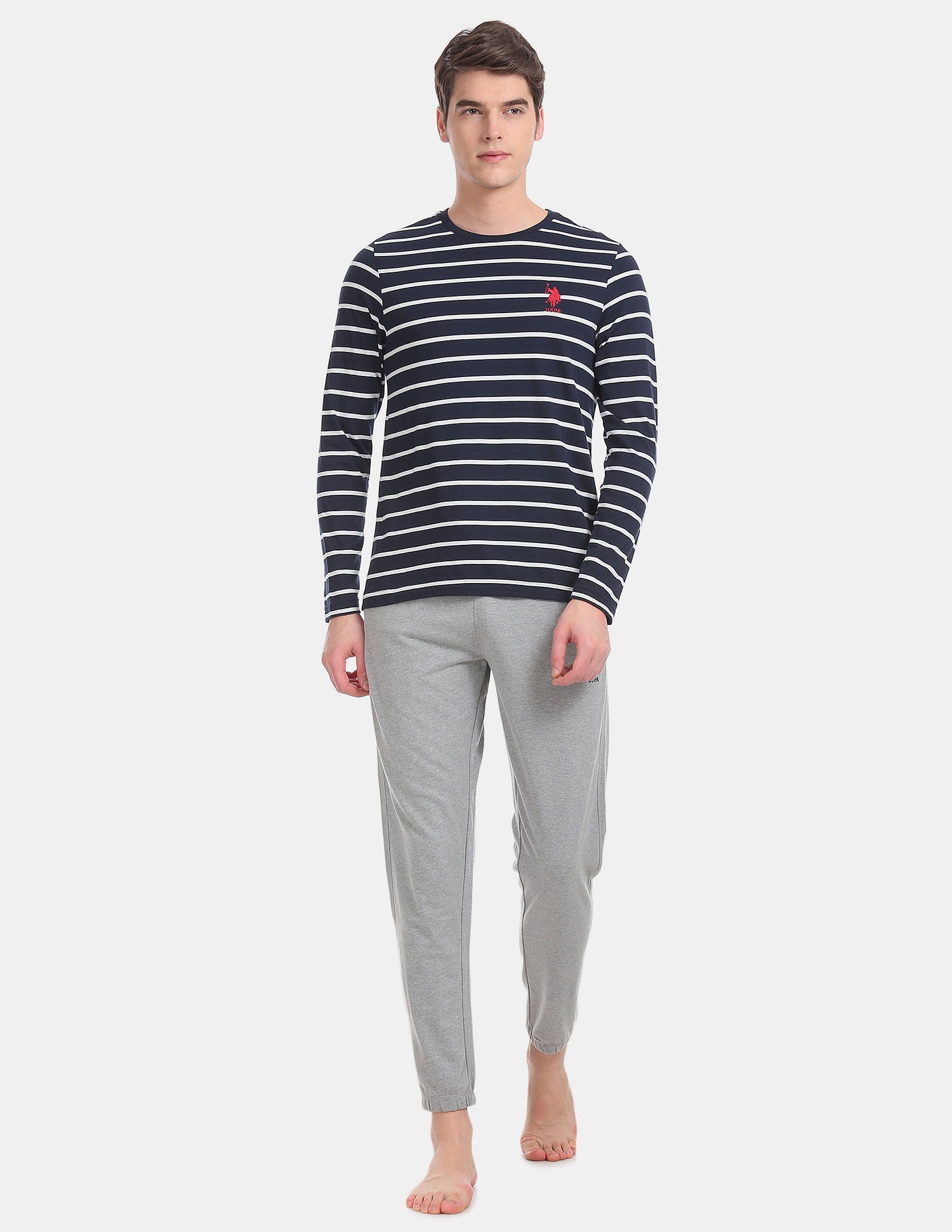 Comfort Fit Stripe Cotton I689 Lounge T-Shirt - Pack Of 1 Navy - U.S. POLO ASSN. | Large