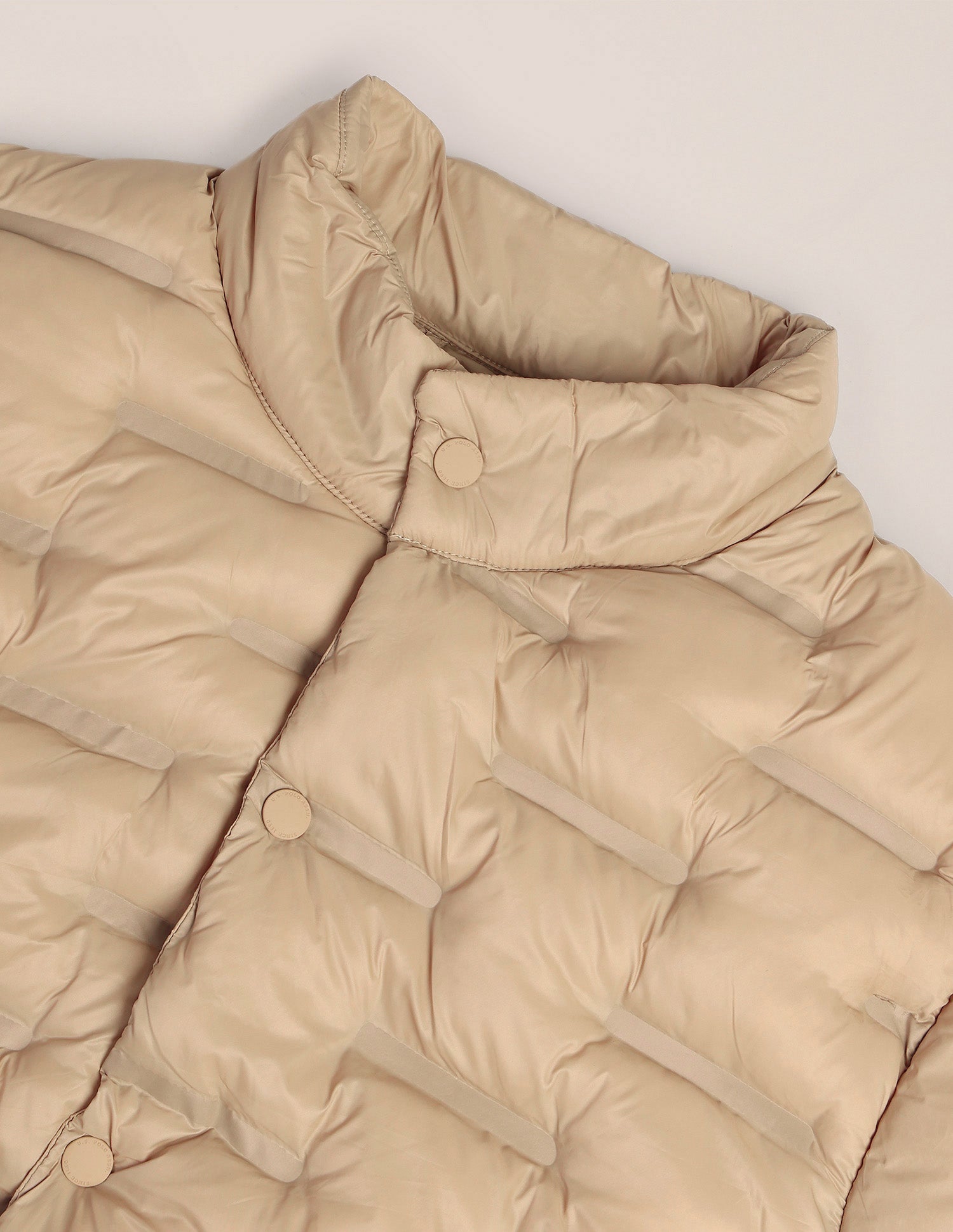 Solid High Neck Puffer Jacket Khaki - U.S. Polo Assn. India | Large