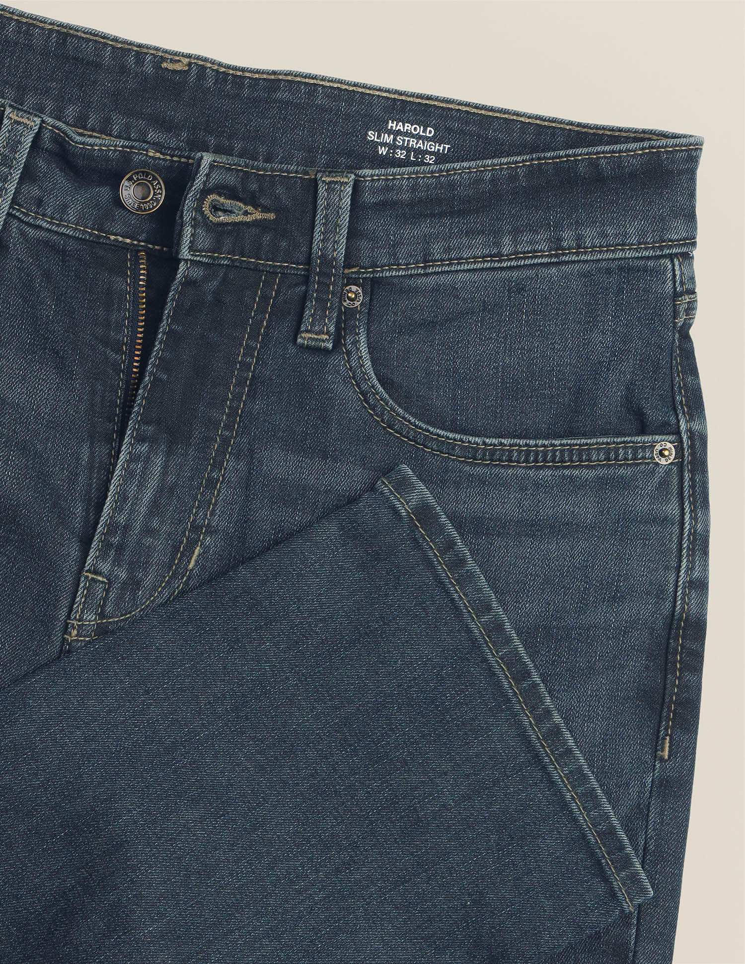 Harold Slim Straight Fit Blue Jeans Blue - U.S. Polo Assn. India | Large