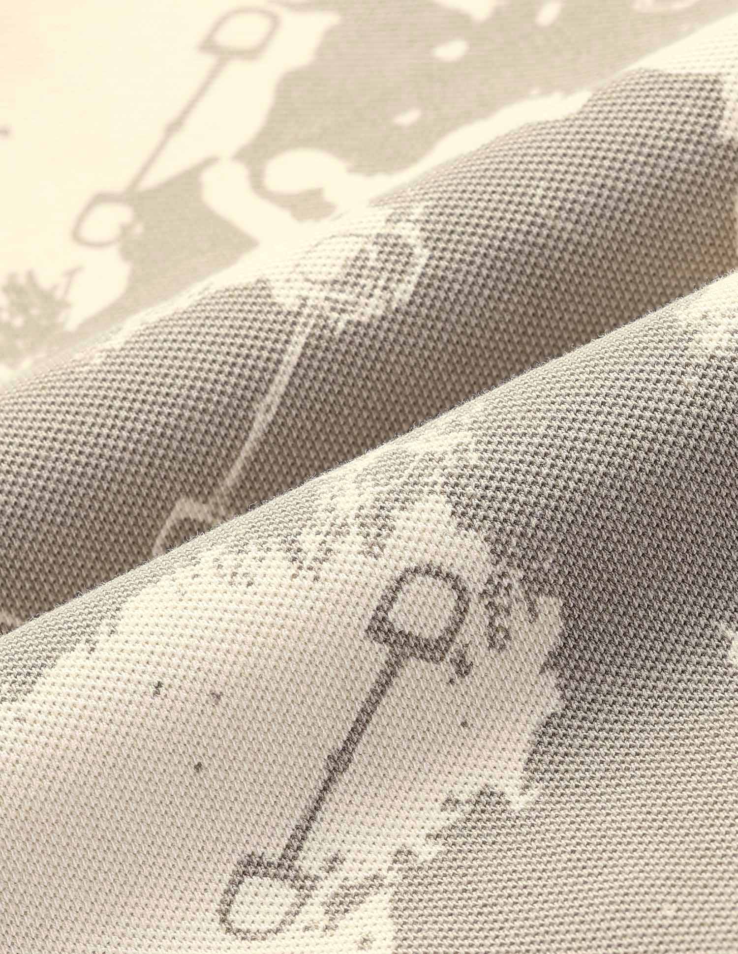 Abstract Printed Pure Cotton Polo Shirt Beige - U.S. POLO ASSN. | Large