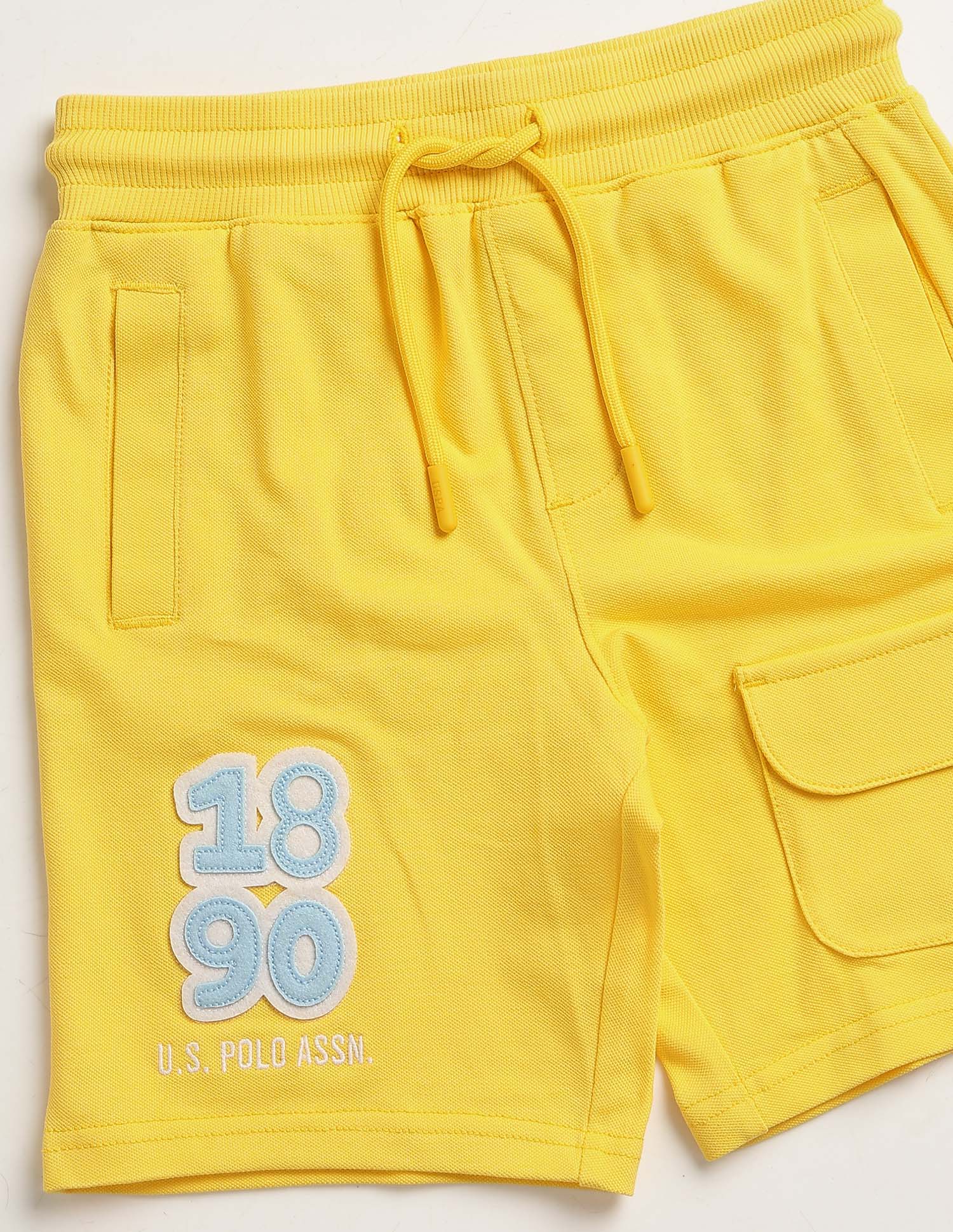Brand Embroidered Regular Fit Shorts Light Yellow - U.S. Polo Assn. India | Large