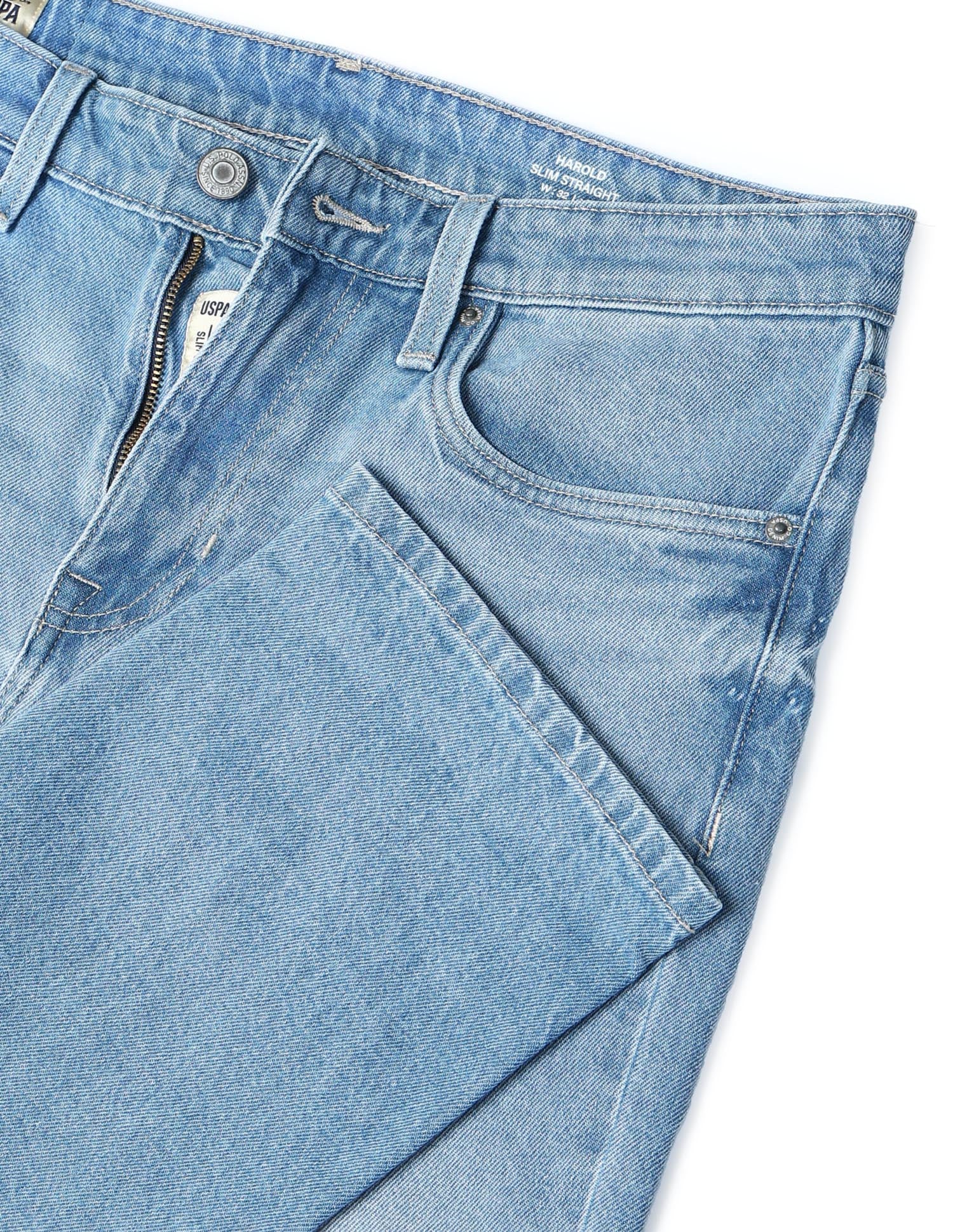 Harold Slim Straight Fit Blue Jeans Indigo - U.S. POLO ASSN. | Large