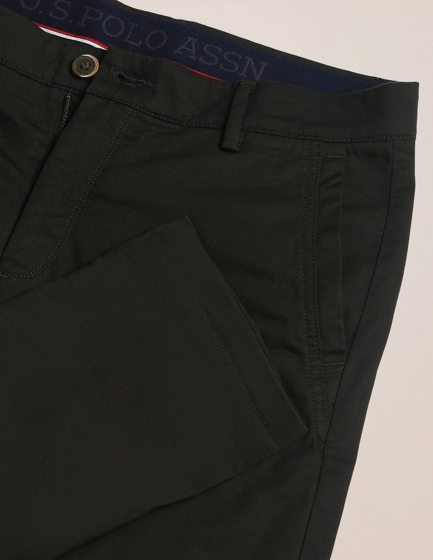 Austin Fit Solid Trousers Olive - U.S. POLO ASSN. | Large