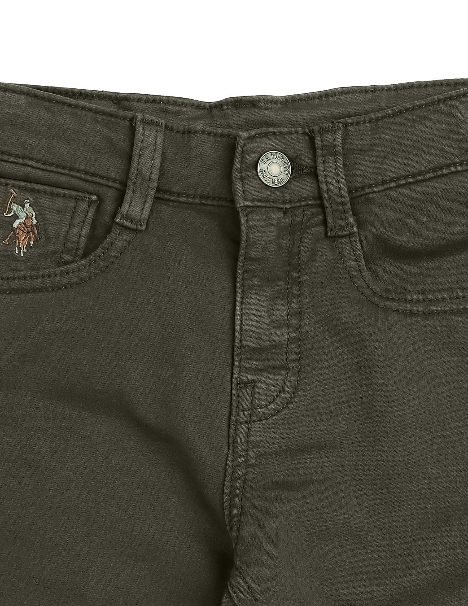 Boys Solid Relaxed Fit Shorts Green - U.S. POLO ASSN. | Large