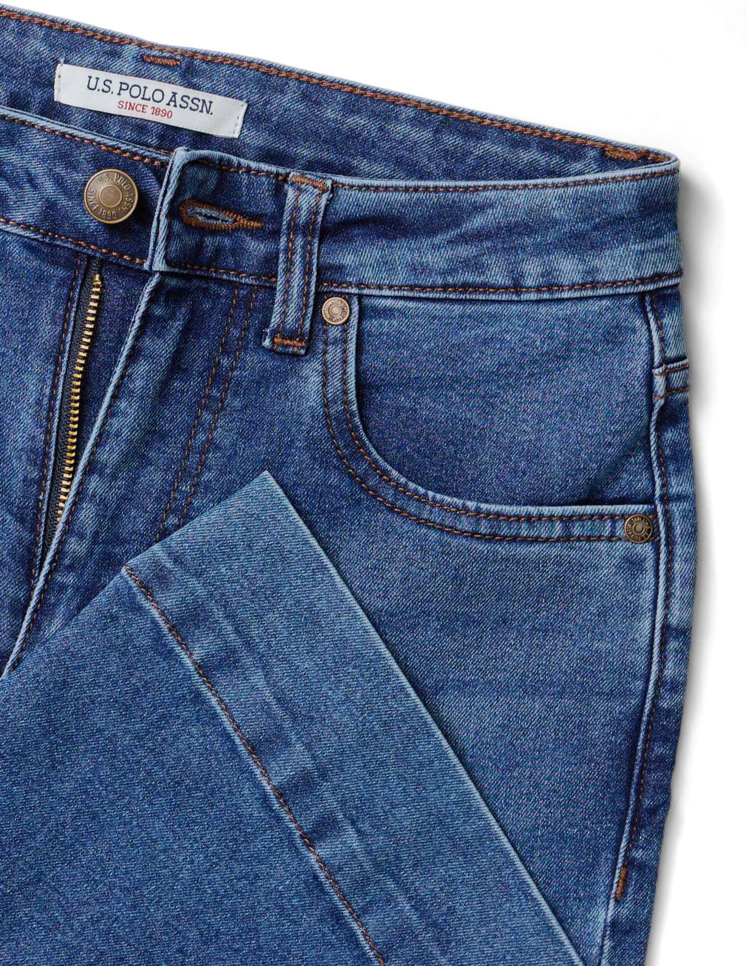 High Rise Extreme Flare Fit Jeans Blue - U.S. POLO ASSN. | Large