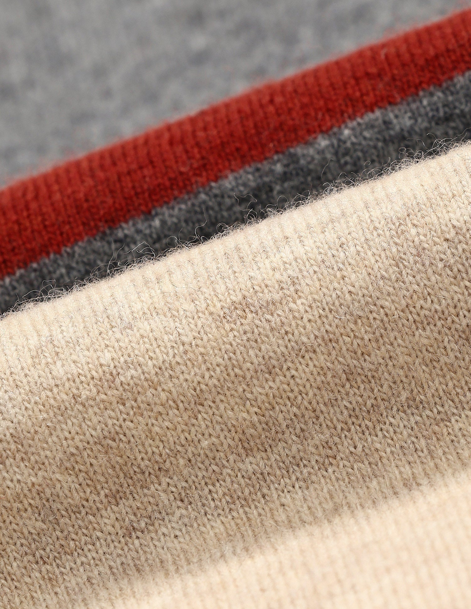 Horizontal Striped Regular Fit Sweater Beige - U.S. Polo Assn. India | Large