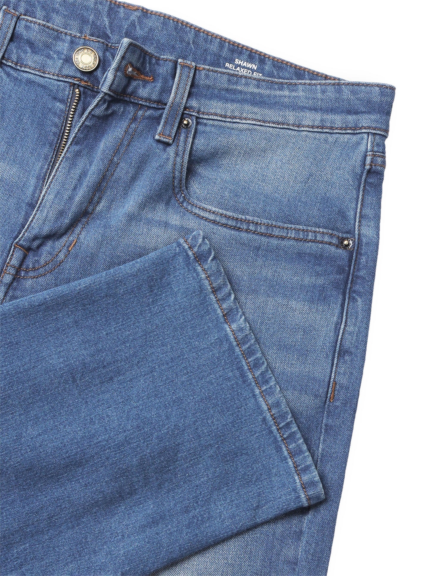 Shawn Relaxed Fit Blue Jeans Mid Blue - U.S. Polo Assn. India | Large