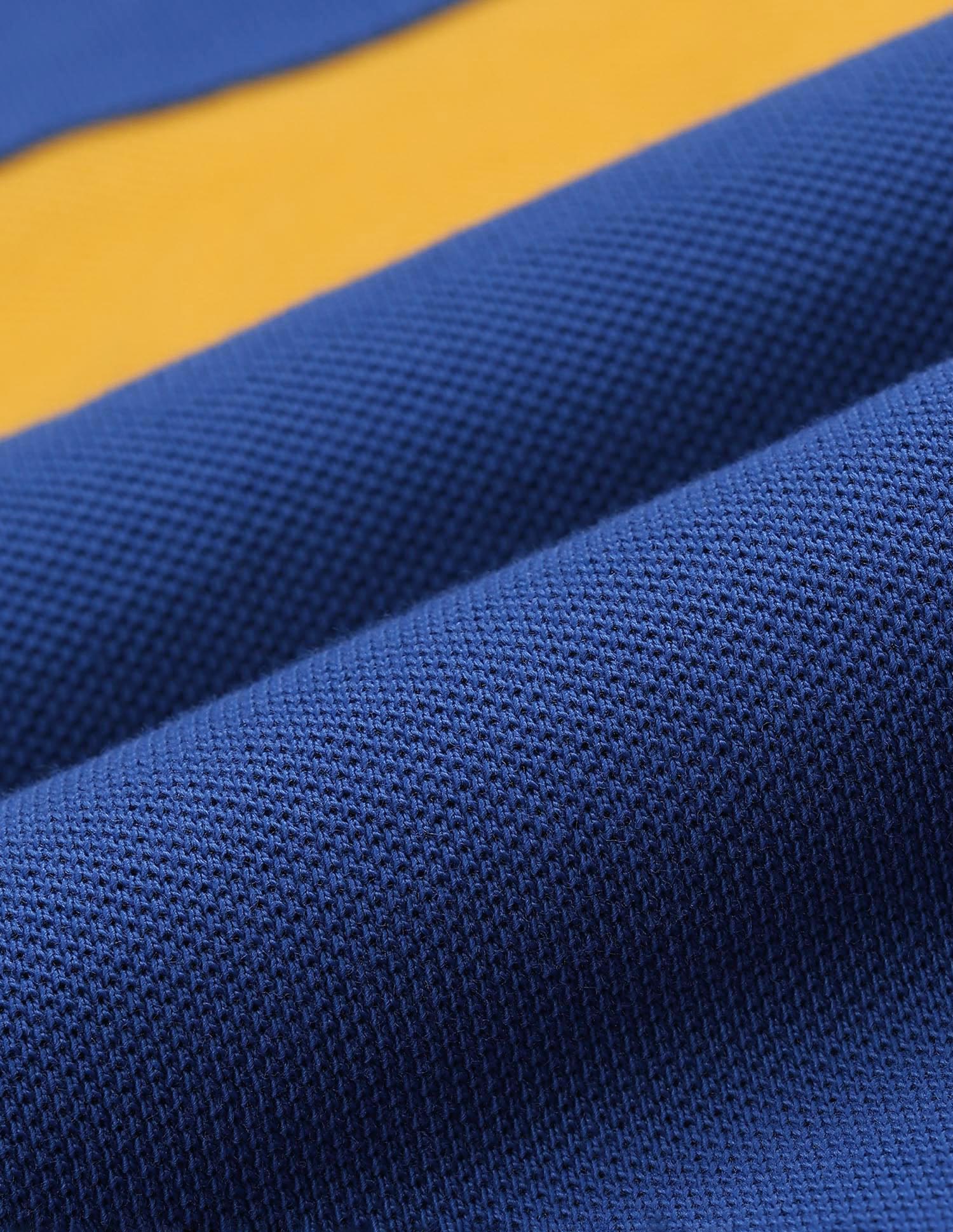 Colour Block Pique Polo Shirt Mustard - U.S. POLO ASSN. | Large