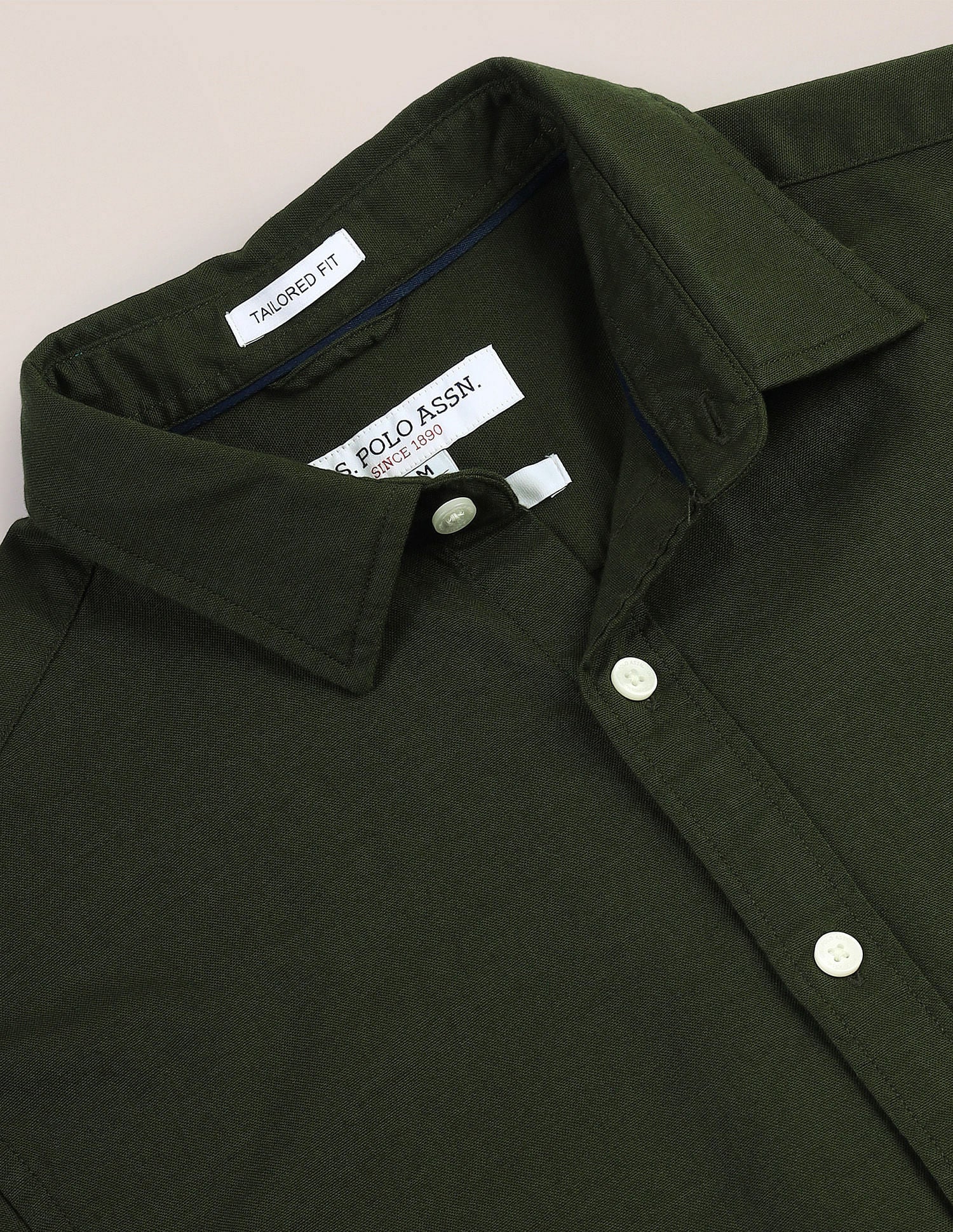 Solid Dobby Shirt Green - U.S. Polo Assn. India | Large