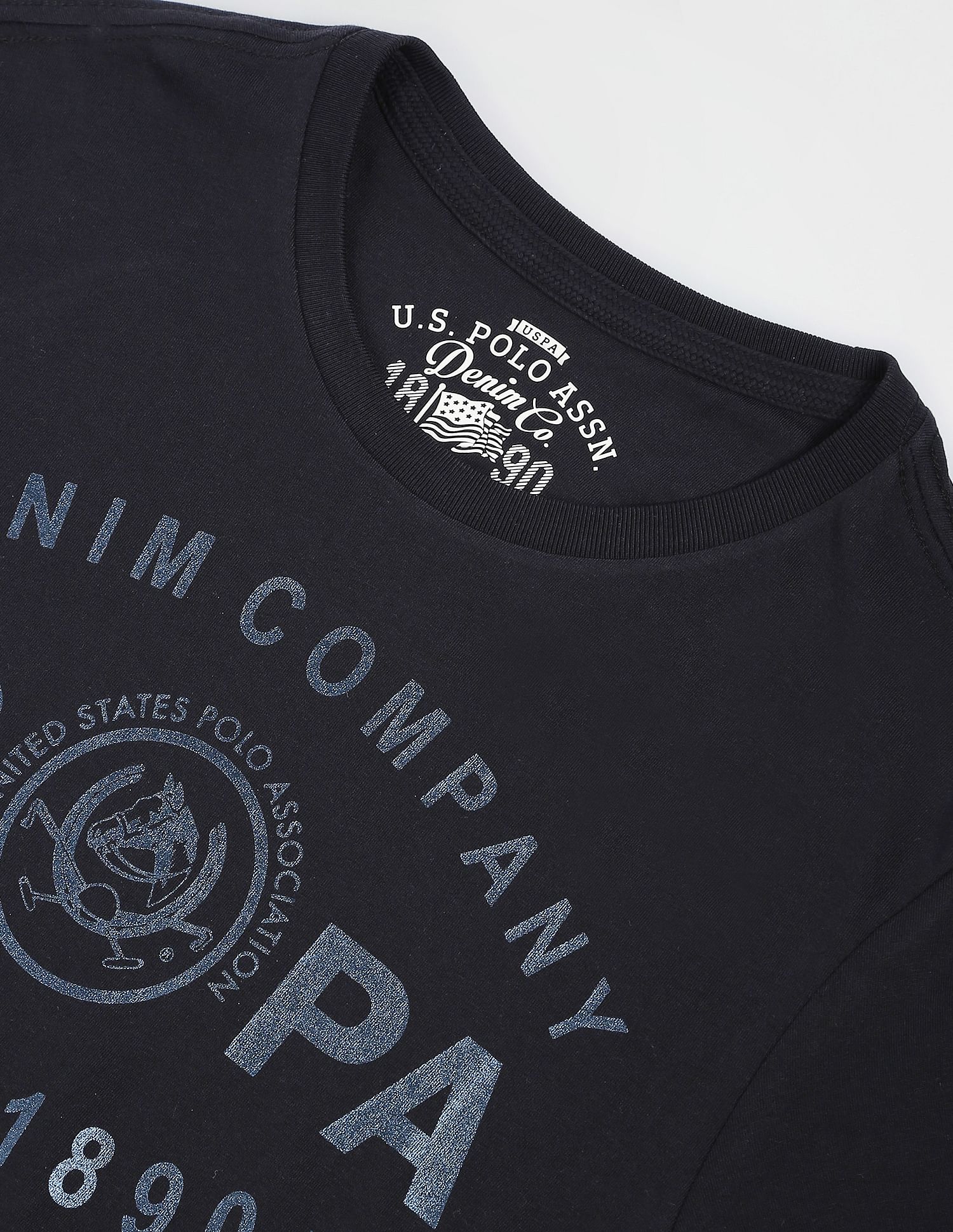 Iconic Brand Print T-Shirt Black - U.S. Polo Assn. India | Large