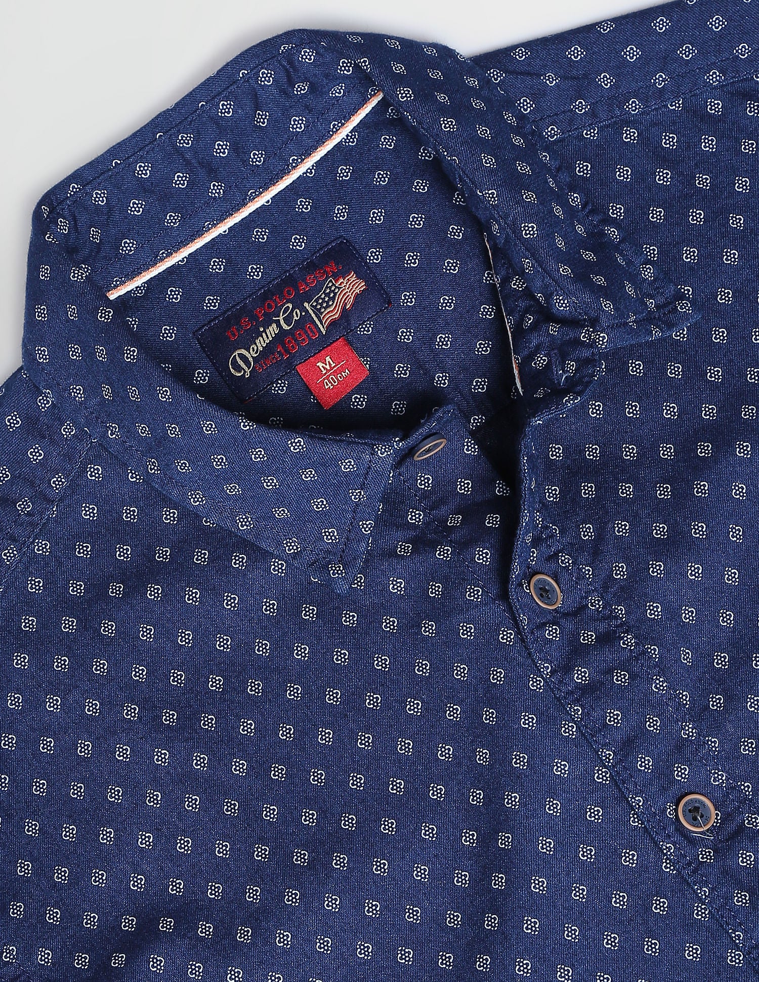 Indigo Classic Geometric Print Shirt Indigo - U.S. Polo Assn. India | Large