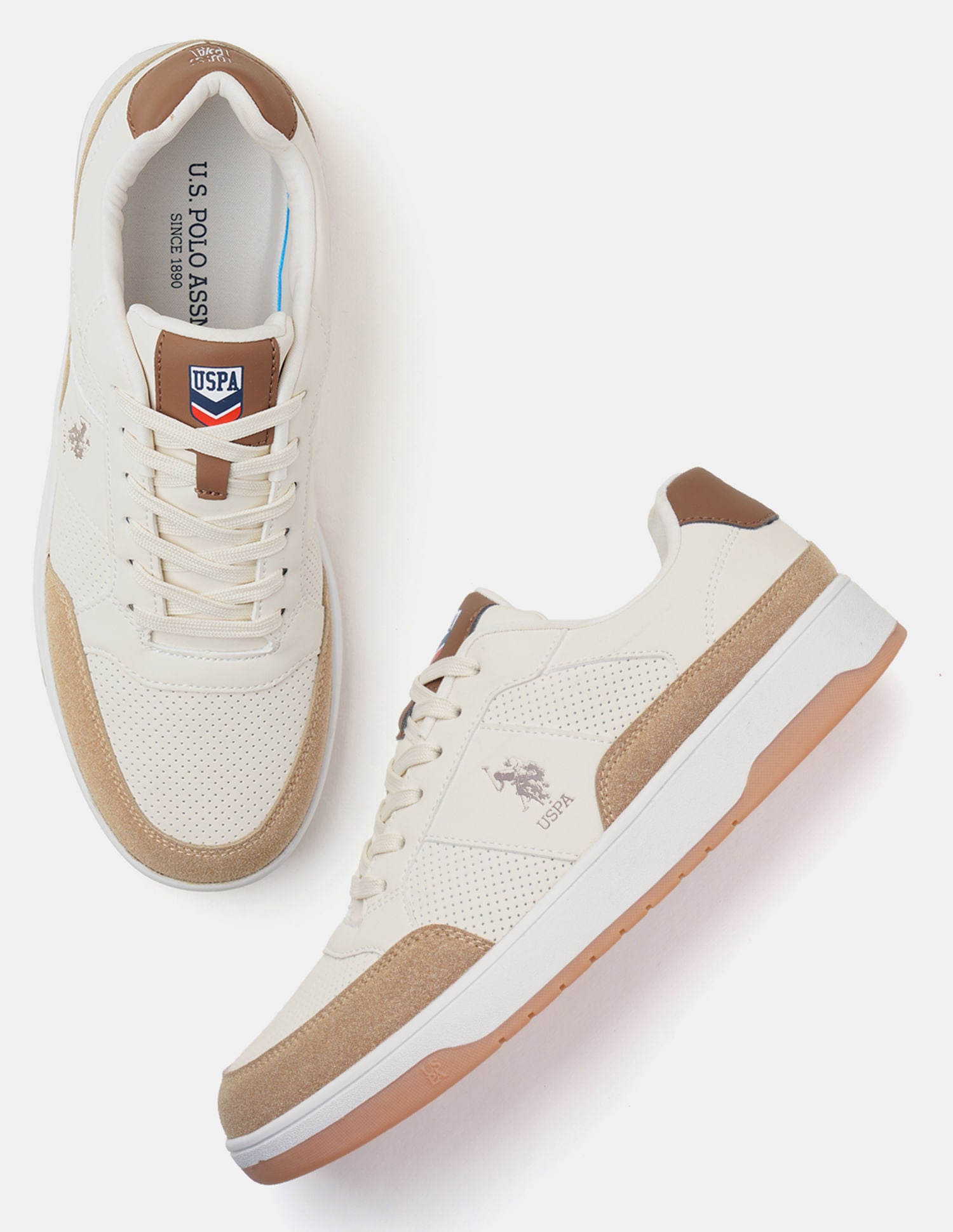 Men Colour Blocked Simon 2.0 Sneakers Beige - U.S. POLO ASSN. | Large