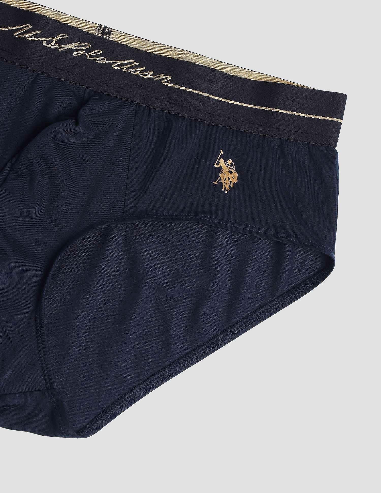 Elasticized Waist Solid PB004 Briefs - Pack of 1 Navy - U.S. POLO ASSN. | Large