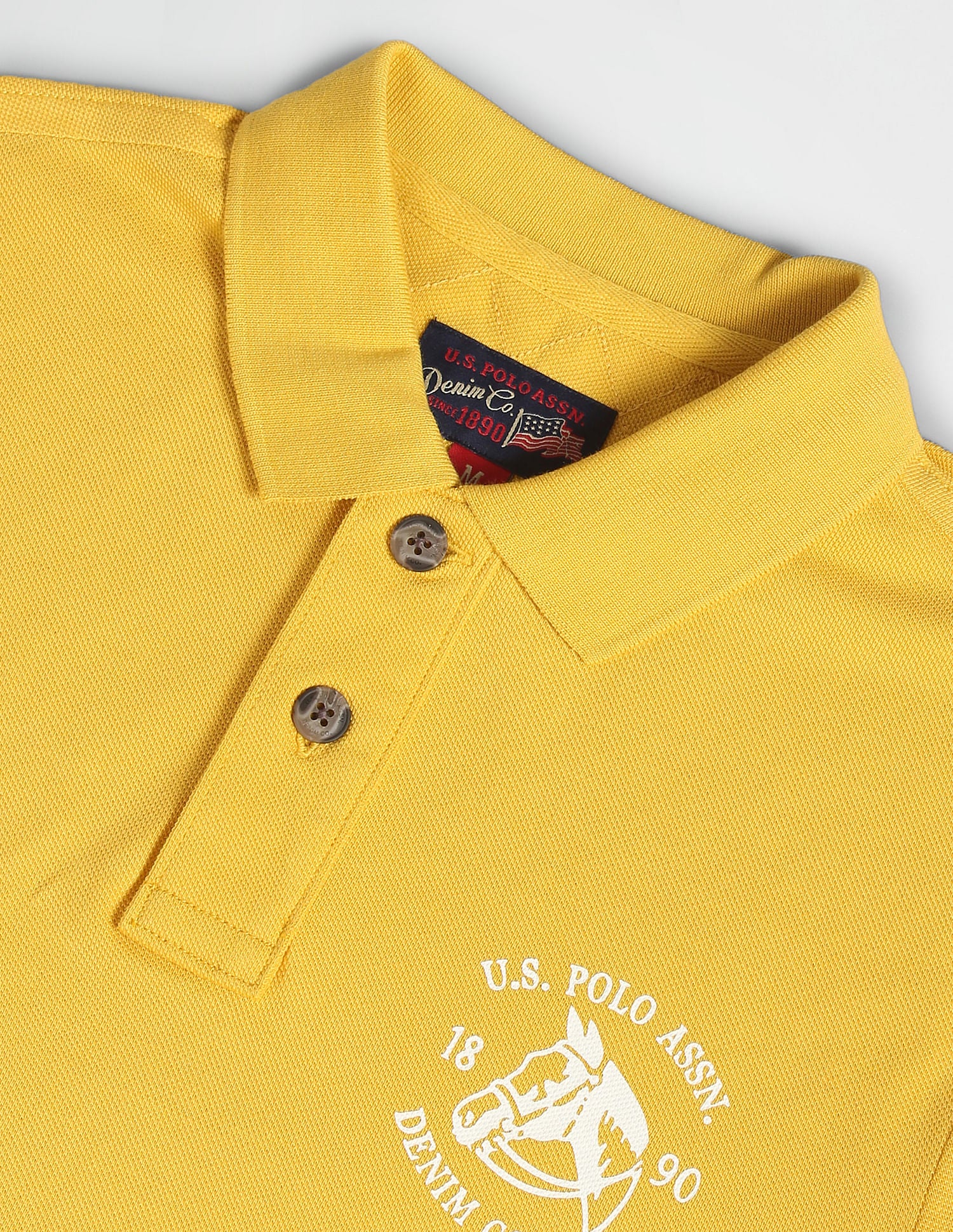 Horizontal Stripe Cotton Polo Shirt Mustard - U.S. POLO ASSN. | Large