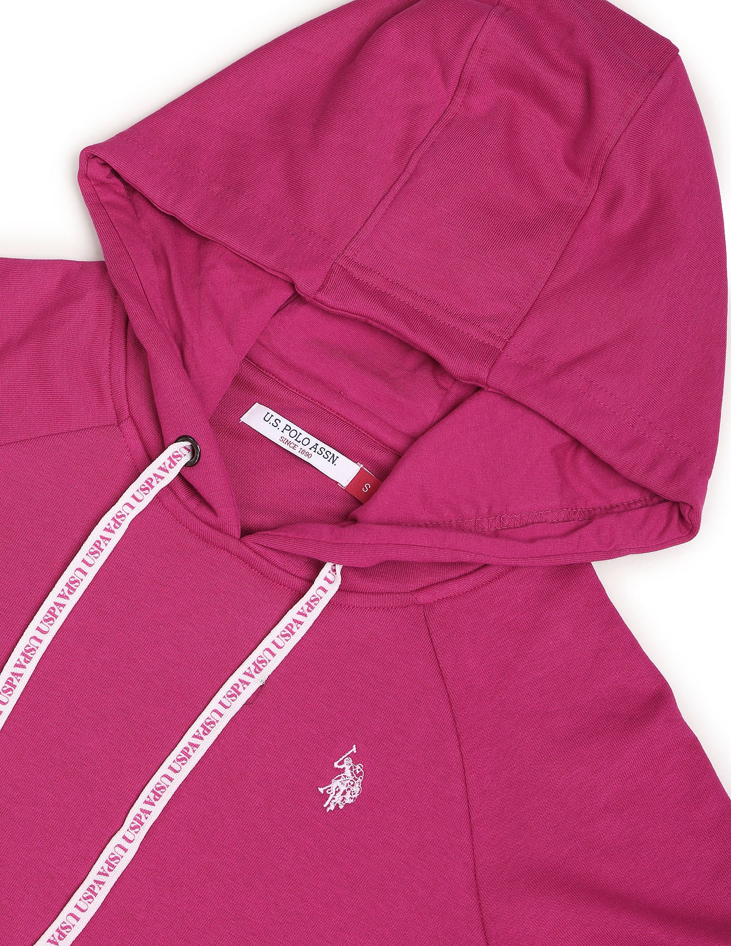 Solid Hooded Sweatshirt Fuchsia - U.S. Polo Assn. India | Large