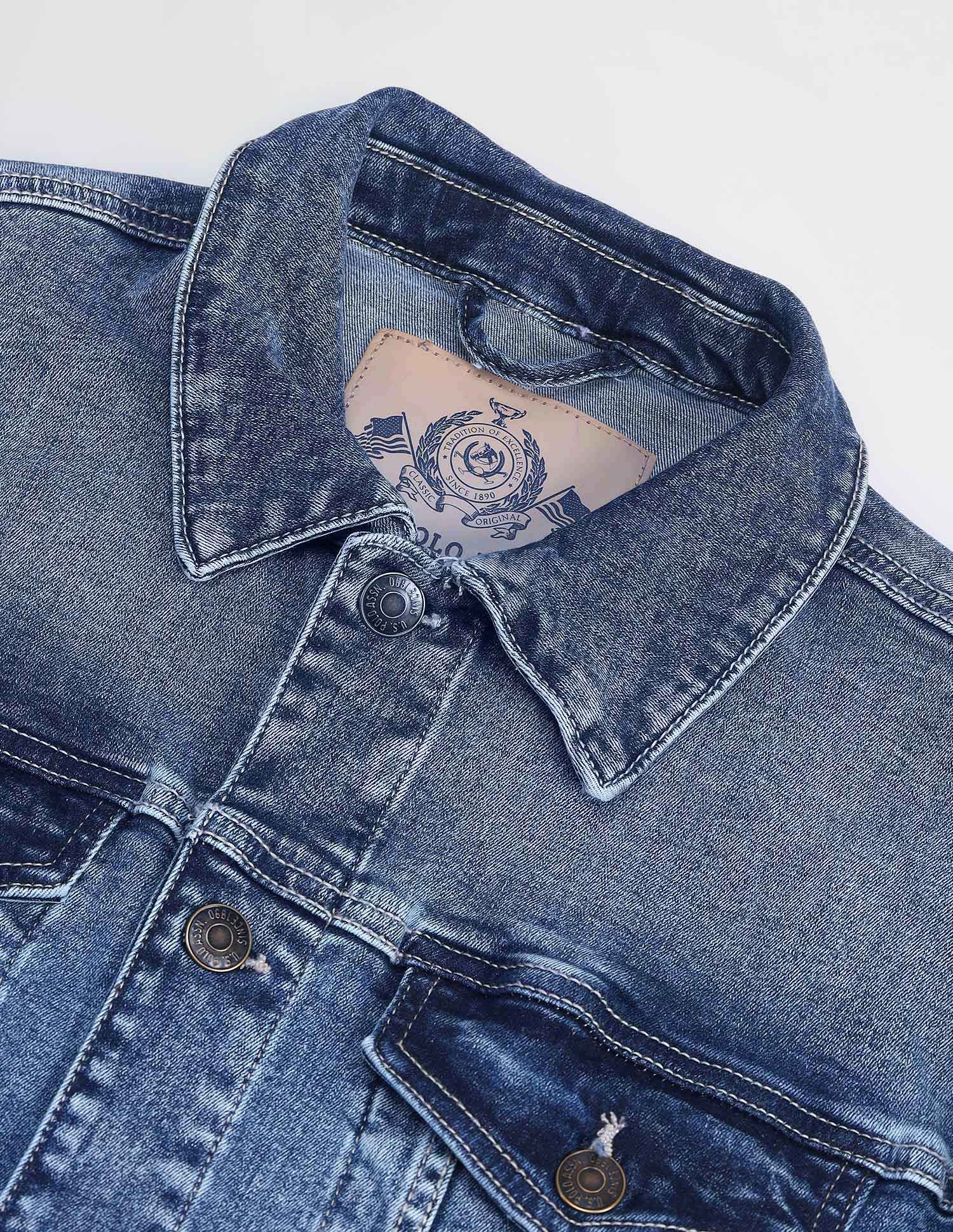 Solid Regular Fit Jacket Blue - U.S. POLO ASSN. | Large