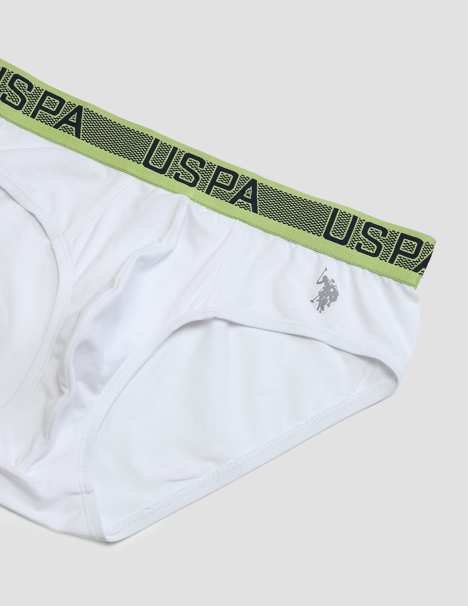 Solid Cotton Spandex OEB04 Briefs - Pack Of 1 White - U.S. POLO ASSN. | Large