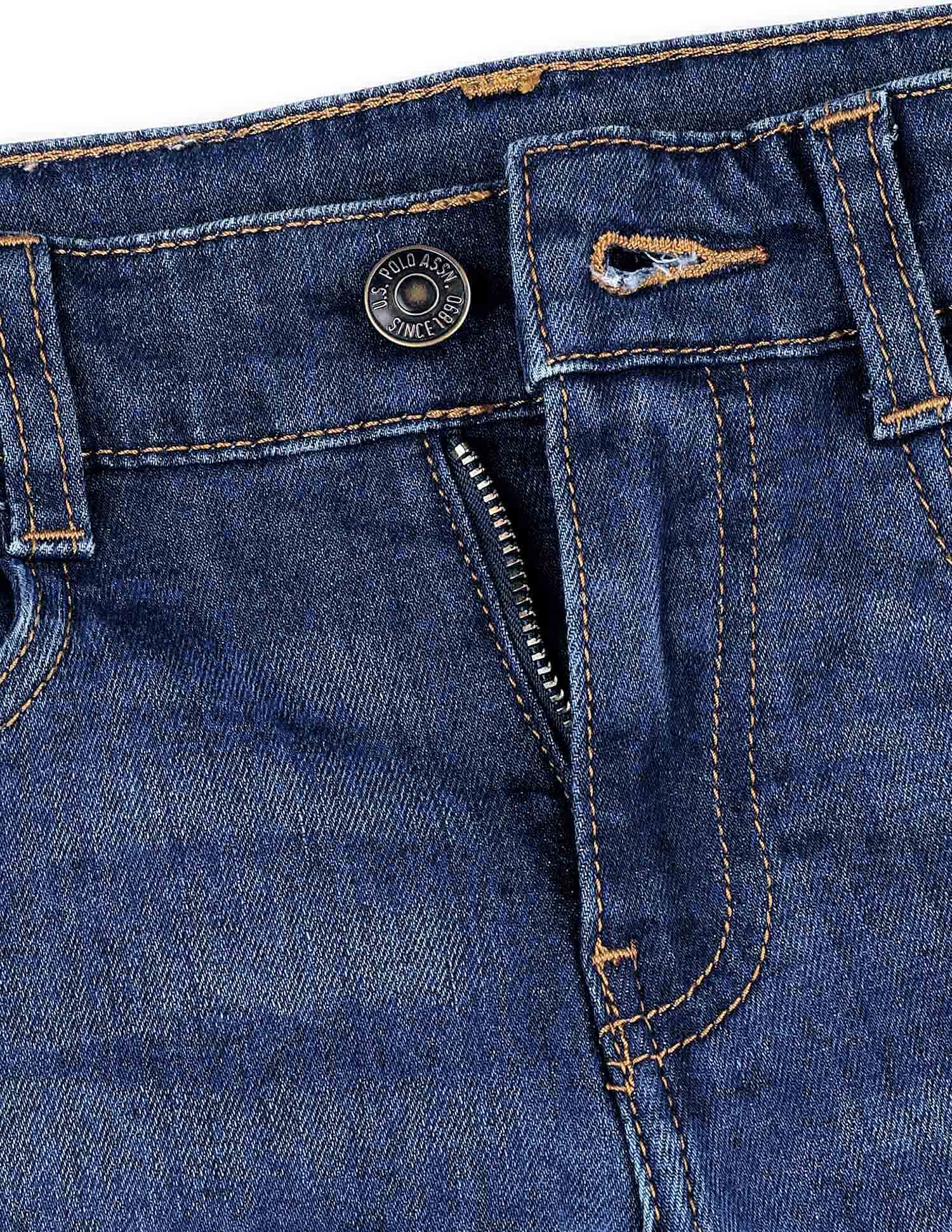 Boys Mid Rise Denim Shorts Dark Wash - U.S. POLO ASSN. | Large