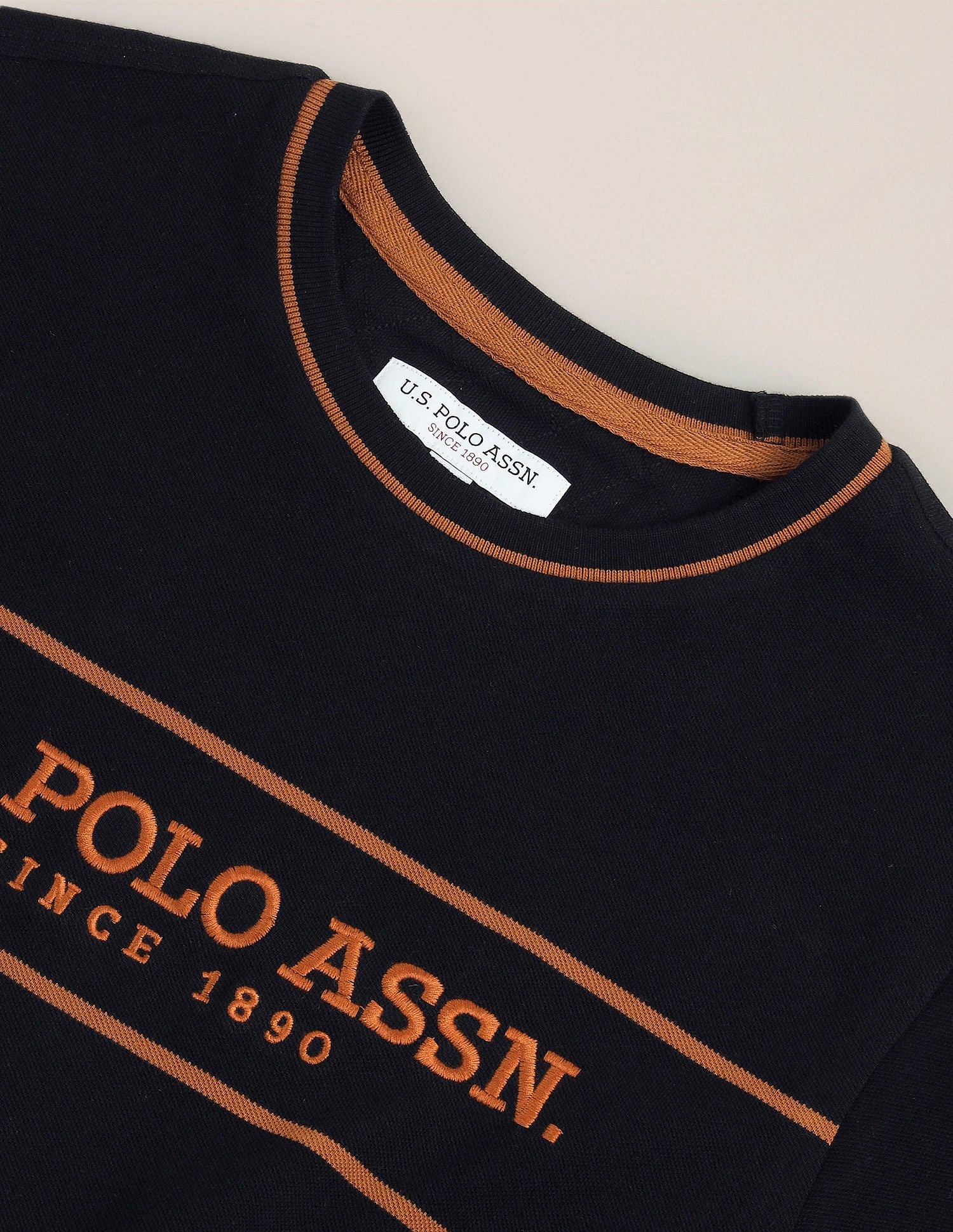 Brand Embroidered Cotton T-Shirt Black - U.S. POLO ASSN. | Large