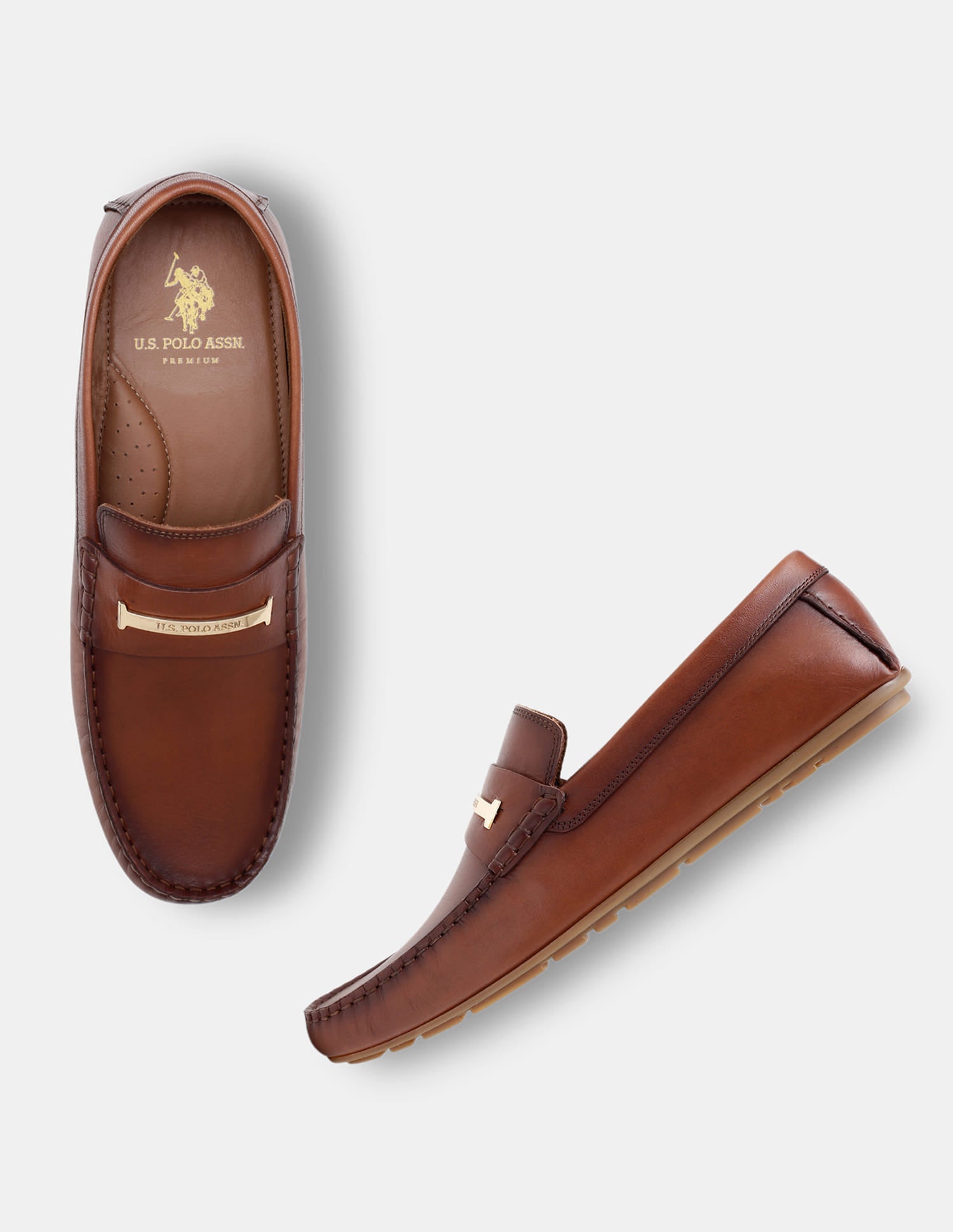 Leather Inigo Loafers Tan - U.S. Polo Assn. India | Large