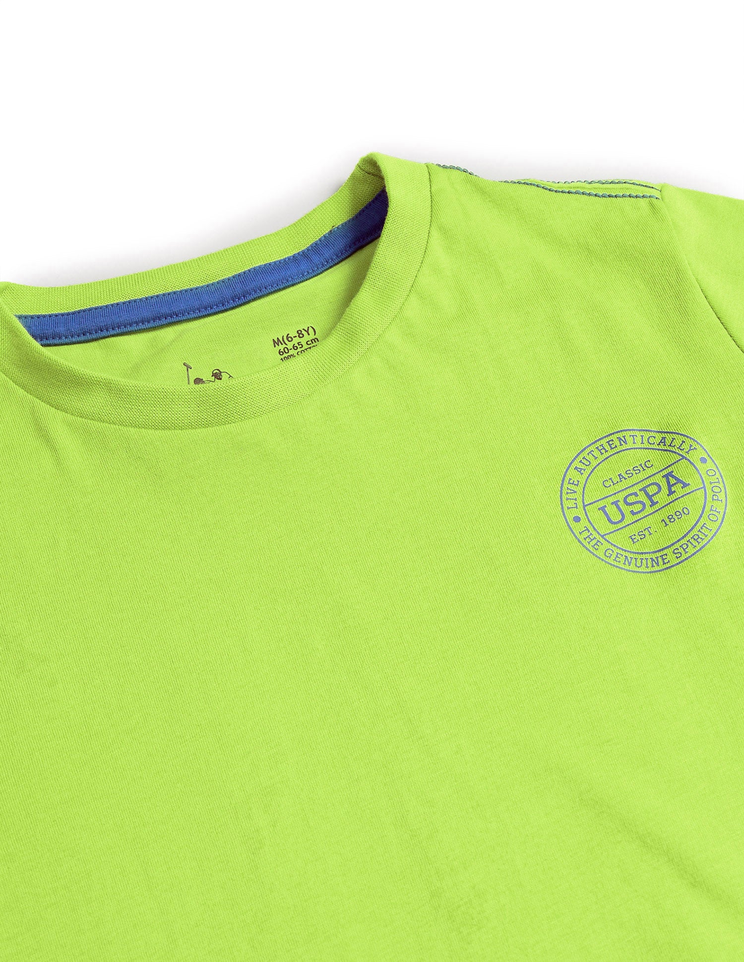 Ribbed Neck Cotton IKEA Lounge T-Shirt - Pack Of 1 Lime Green - U.S. POLO ASSN. | Large