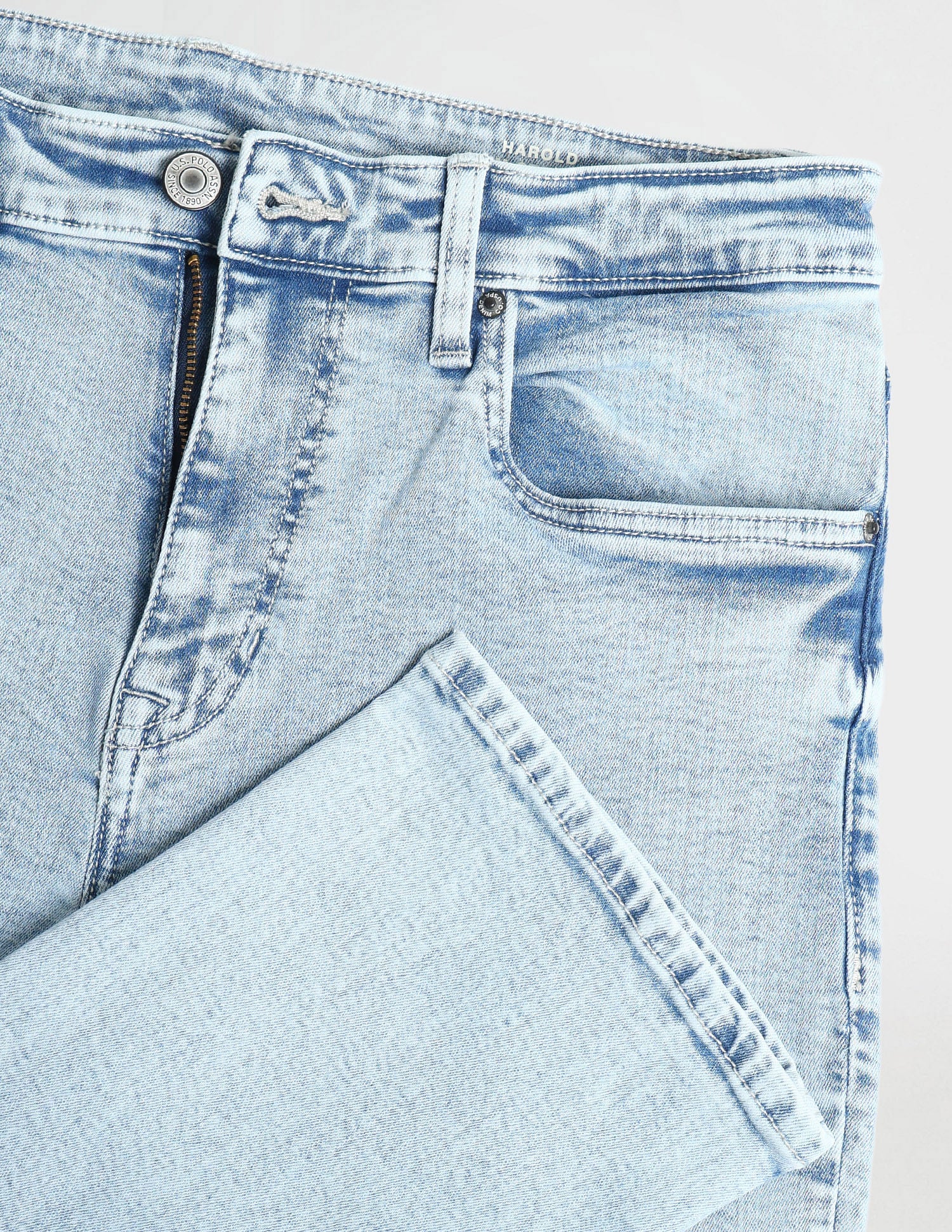 Harold Slim Straight Blue Jeans Blue - U.S. POLO ASSN. | Large