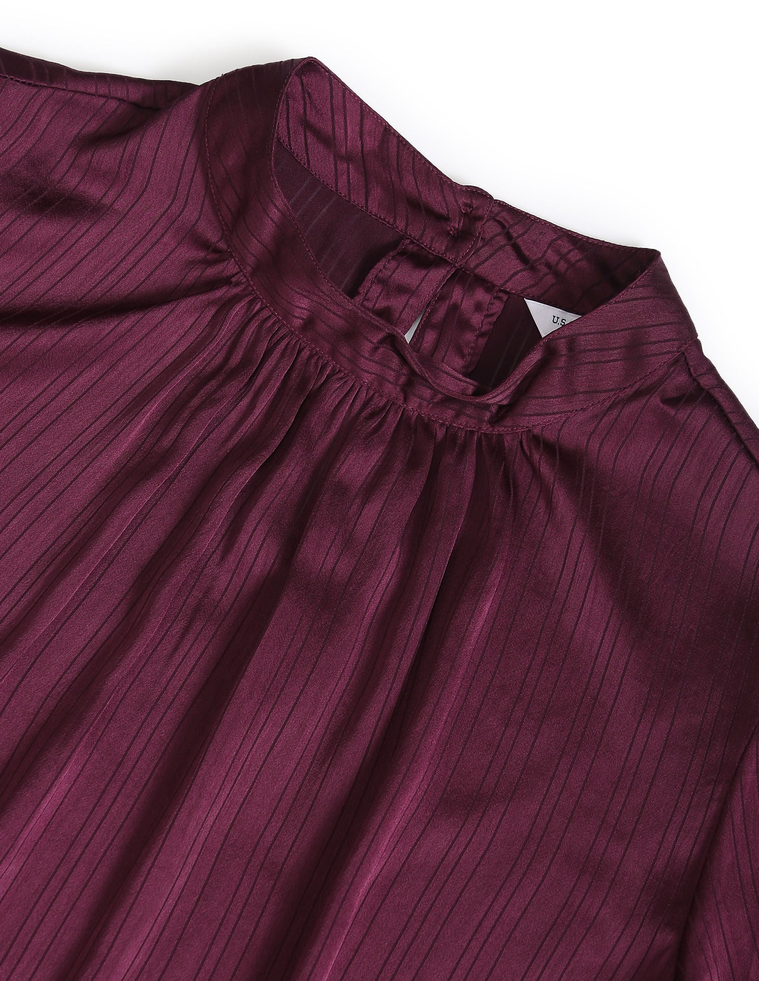 Long Sleeve Vertical Stripe Top Wine - U.S. POLO ASSN. | Large