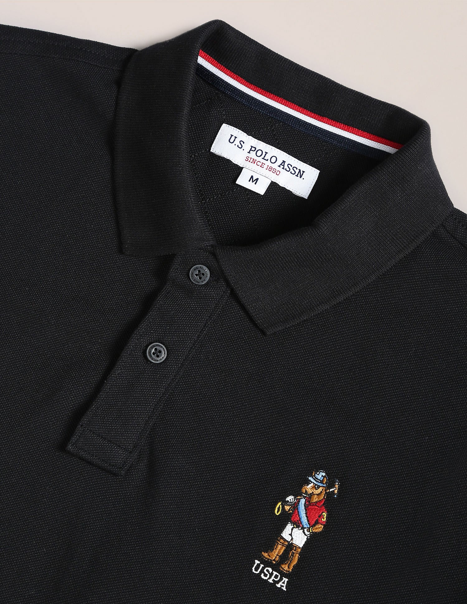 Cotton Mascot Polo Shirt Black - U.S. Polo Assn. India | Large