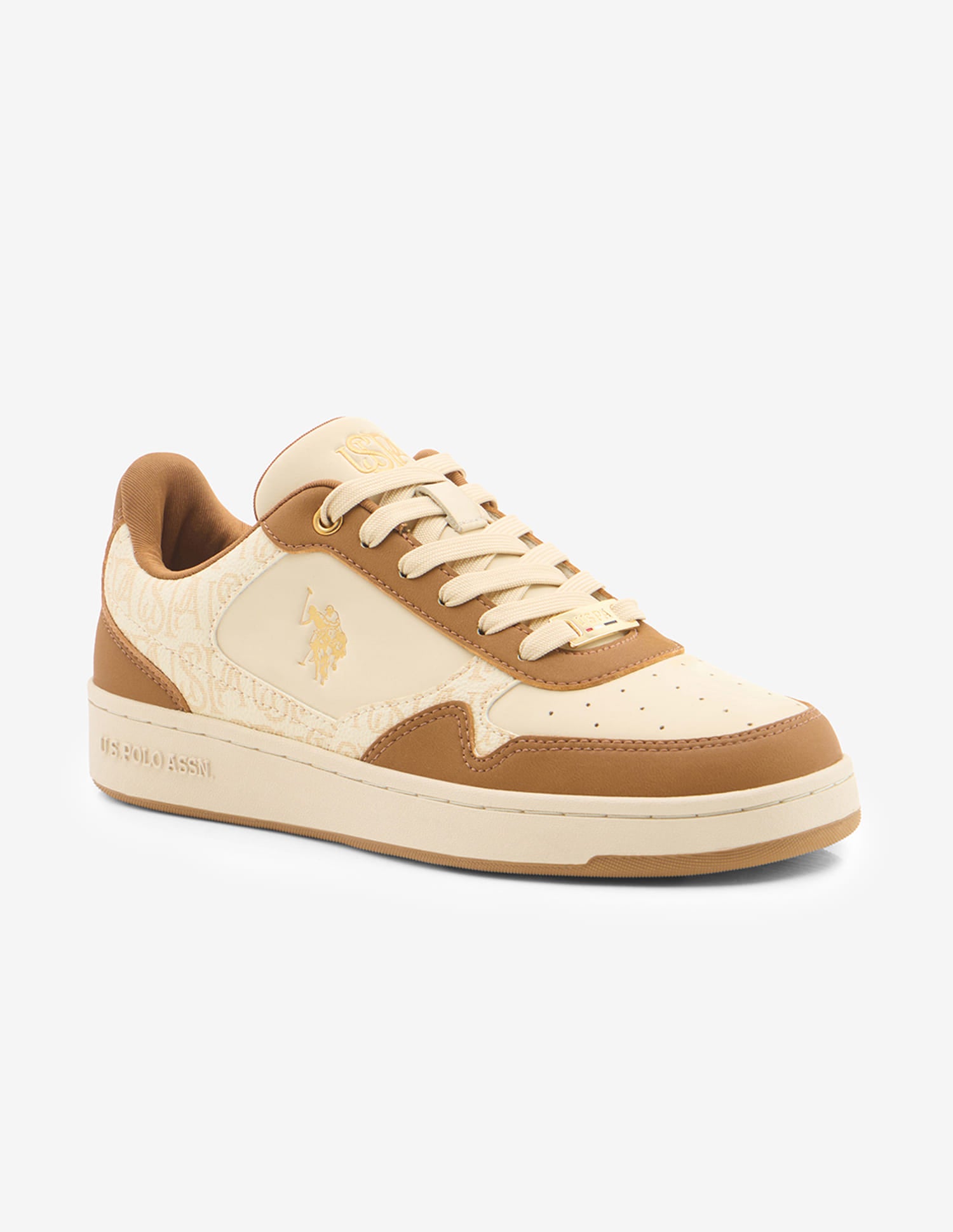 Ira Monogram Printed Sneakers Tan - U.S. Polo Assn. India | Large