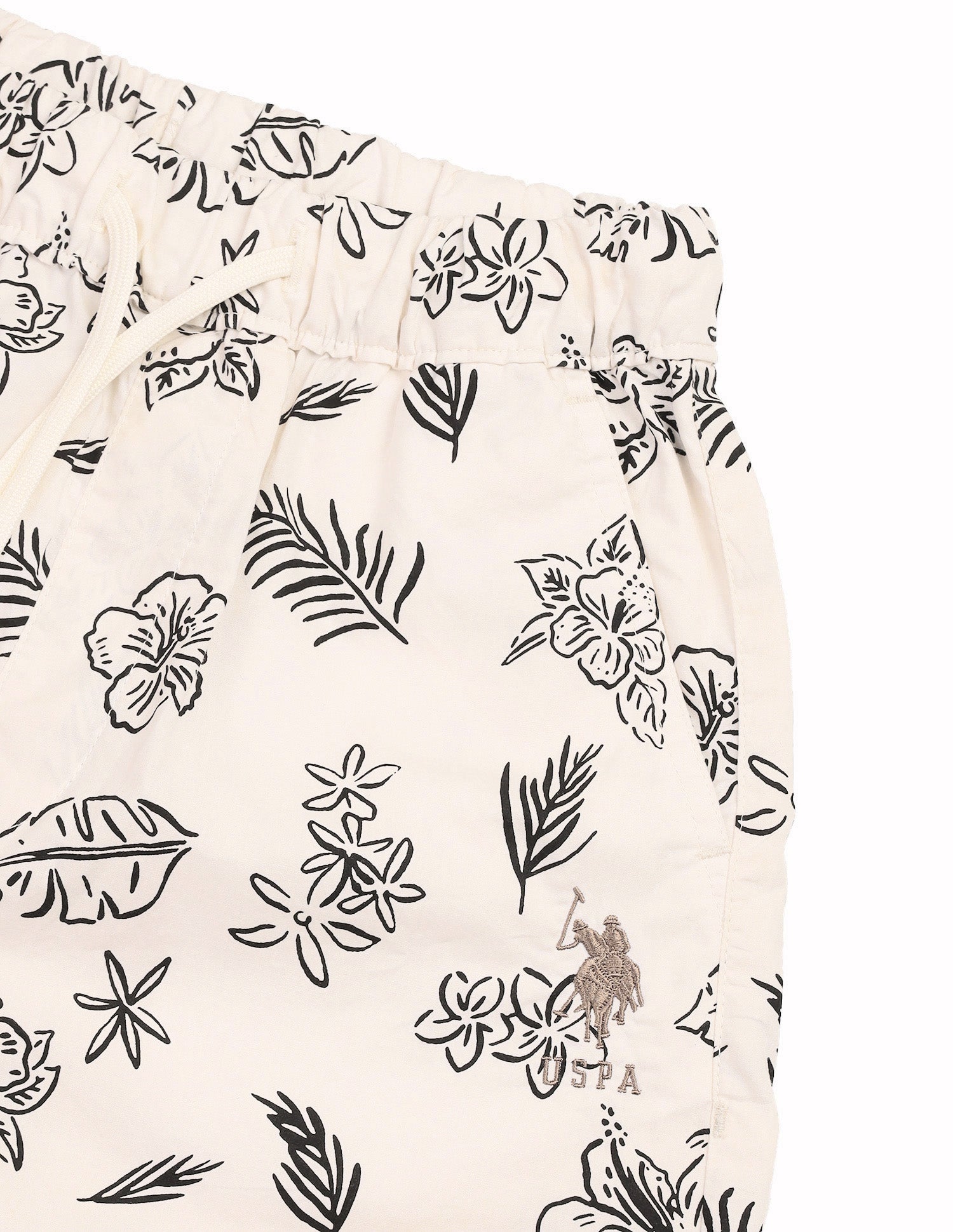 Floral Printed Slim Fit Shorts Beige - U.S. Polo Assn. India | Large