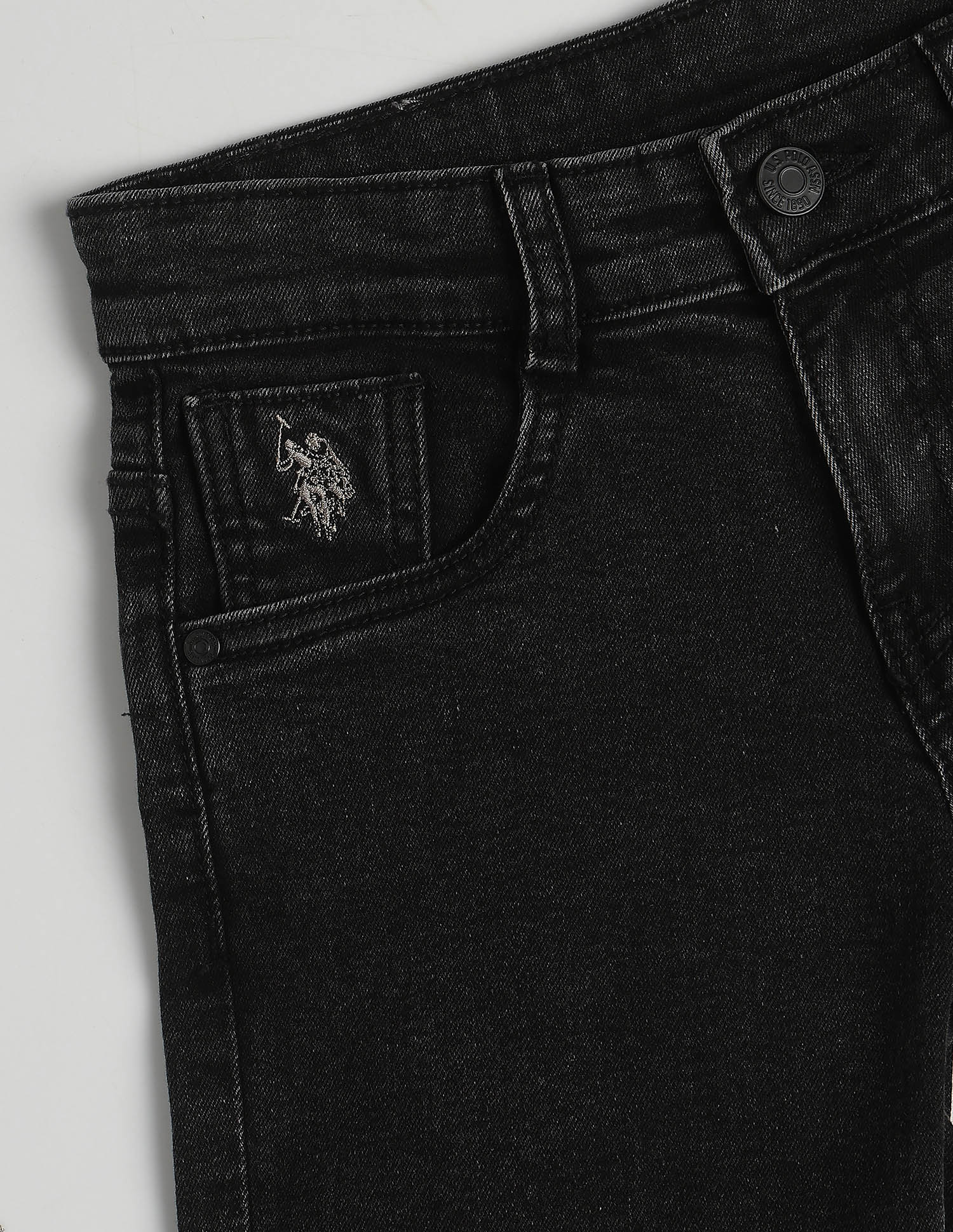 Mid Rise Relaxed Fit Jeans Black - U.S. Polo Assn. India | Large