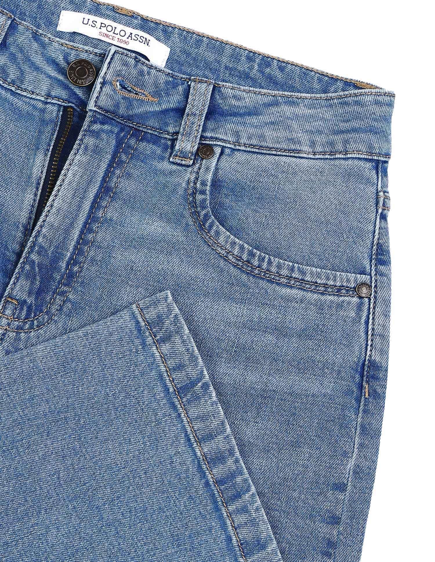 High Rise Straight Fit Jeans Blue - U.S. POLO ASSN. | Large