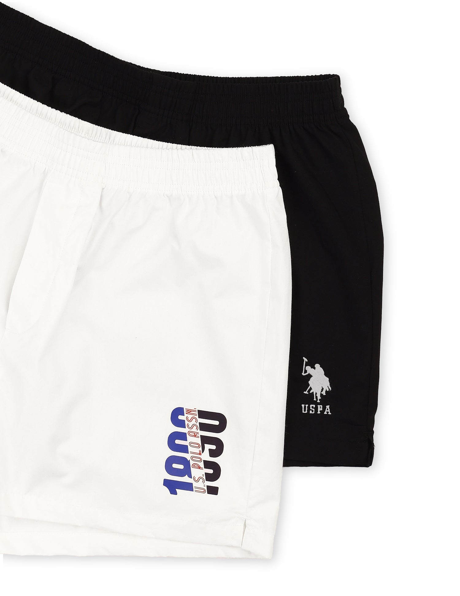 Light Cotton OEX16-P2 Boxer Shorts - Pack Of 2 Ivory & Black - U.S. Polo Assn. India | Large