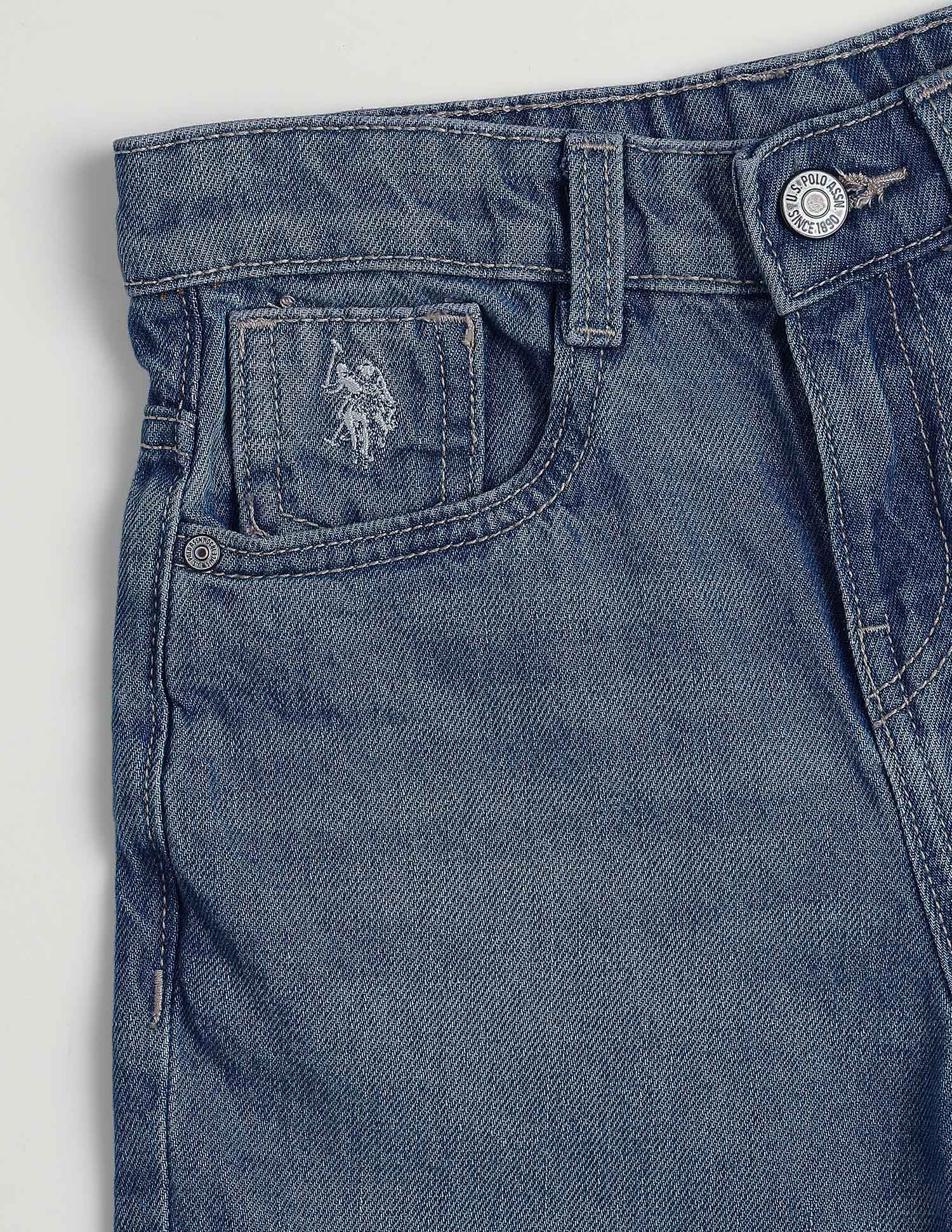 Whiskered Baggy Fit Jeans Dark Blue - U.S. Polo Assn. India | Large