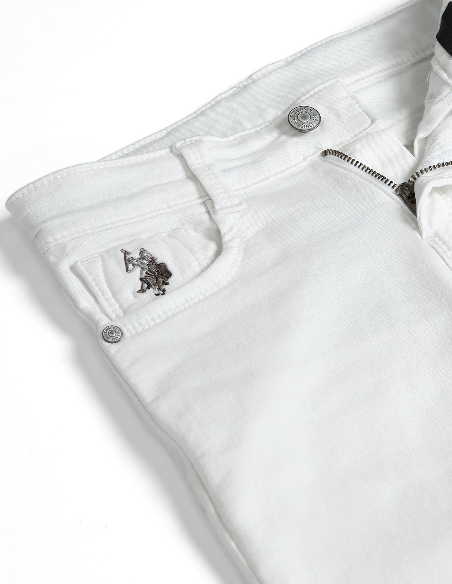 Boys Slim Fit Mid Rise Jeans White - U.S. POLO ASSN. | Large