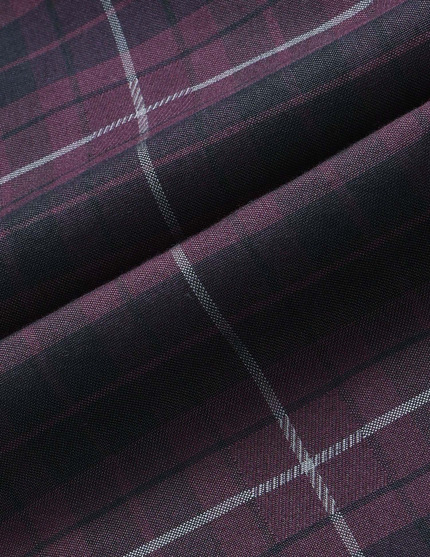 Plaid Checked Dobby Shirt Wine - U.S. Polo Assn. India | Large