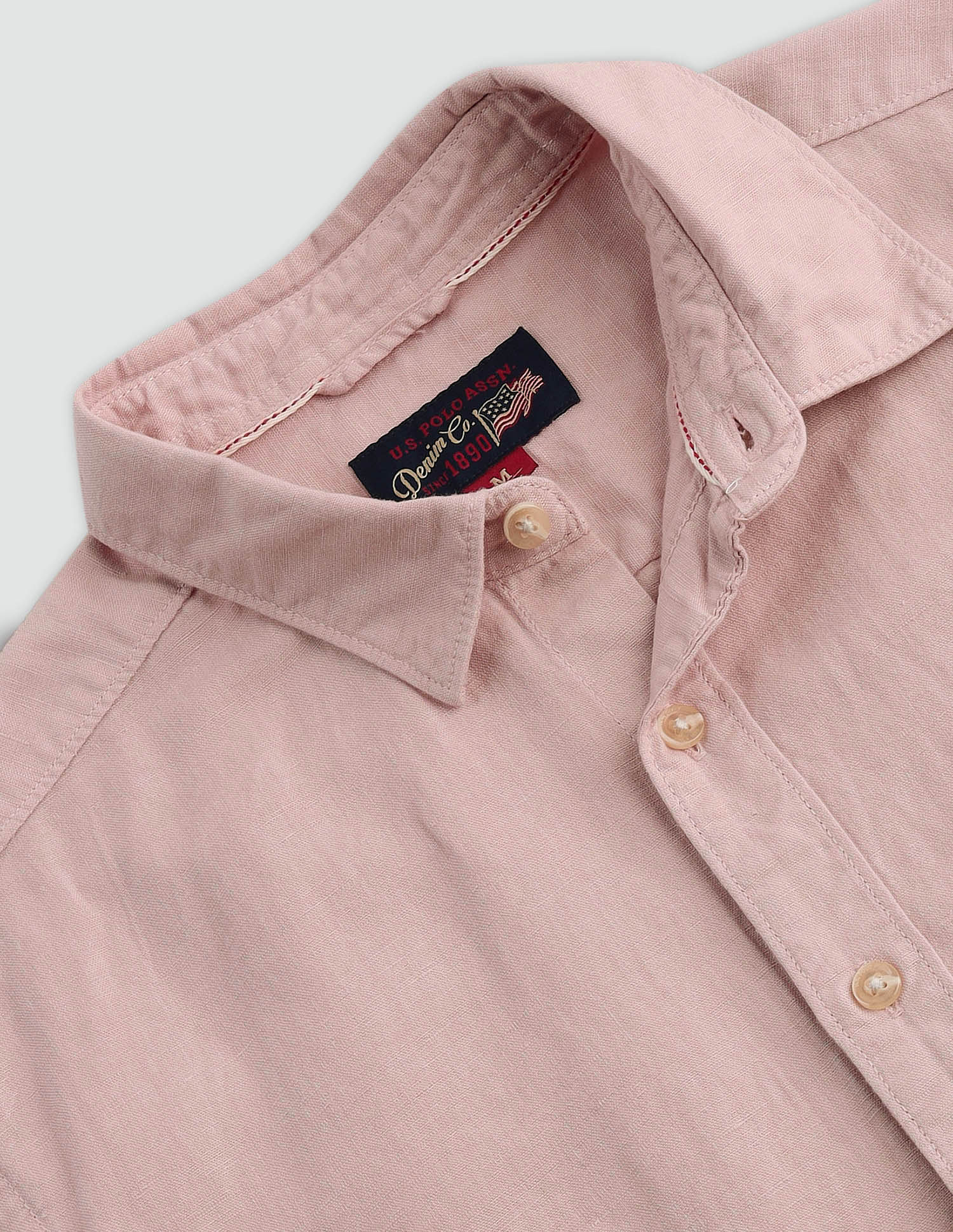 Short Sleeve Solid Shirt Pink - U.S. POLO ASSN. | Large