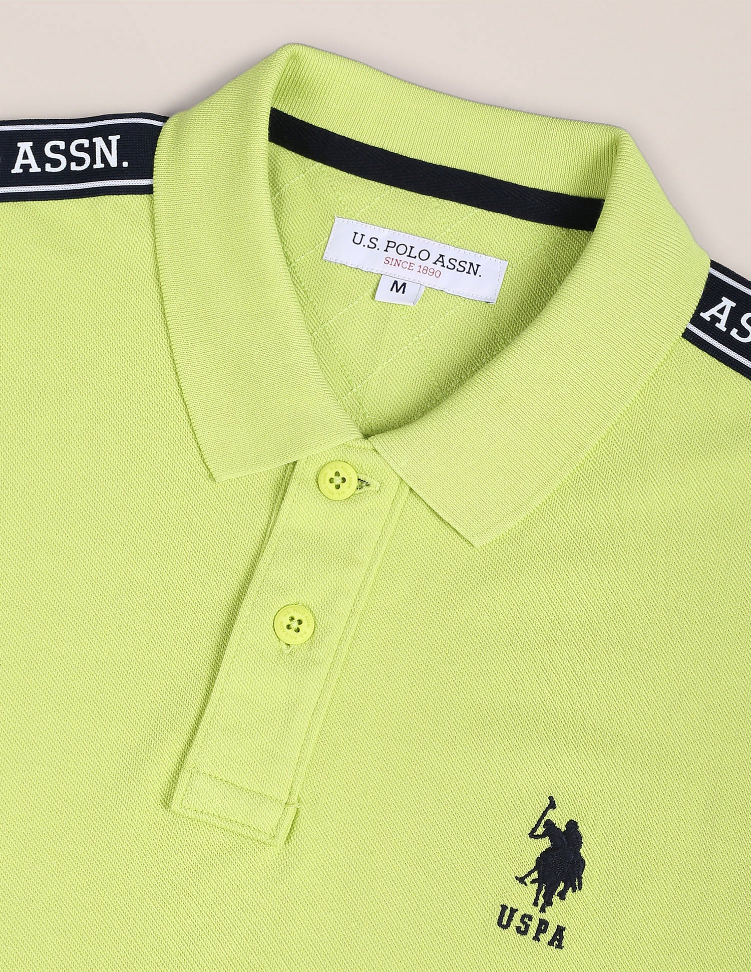 Slim Fit Cotton Polo Shirt Light Green - U.S. POLO ASSN. | Large