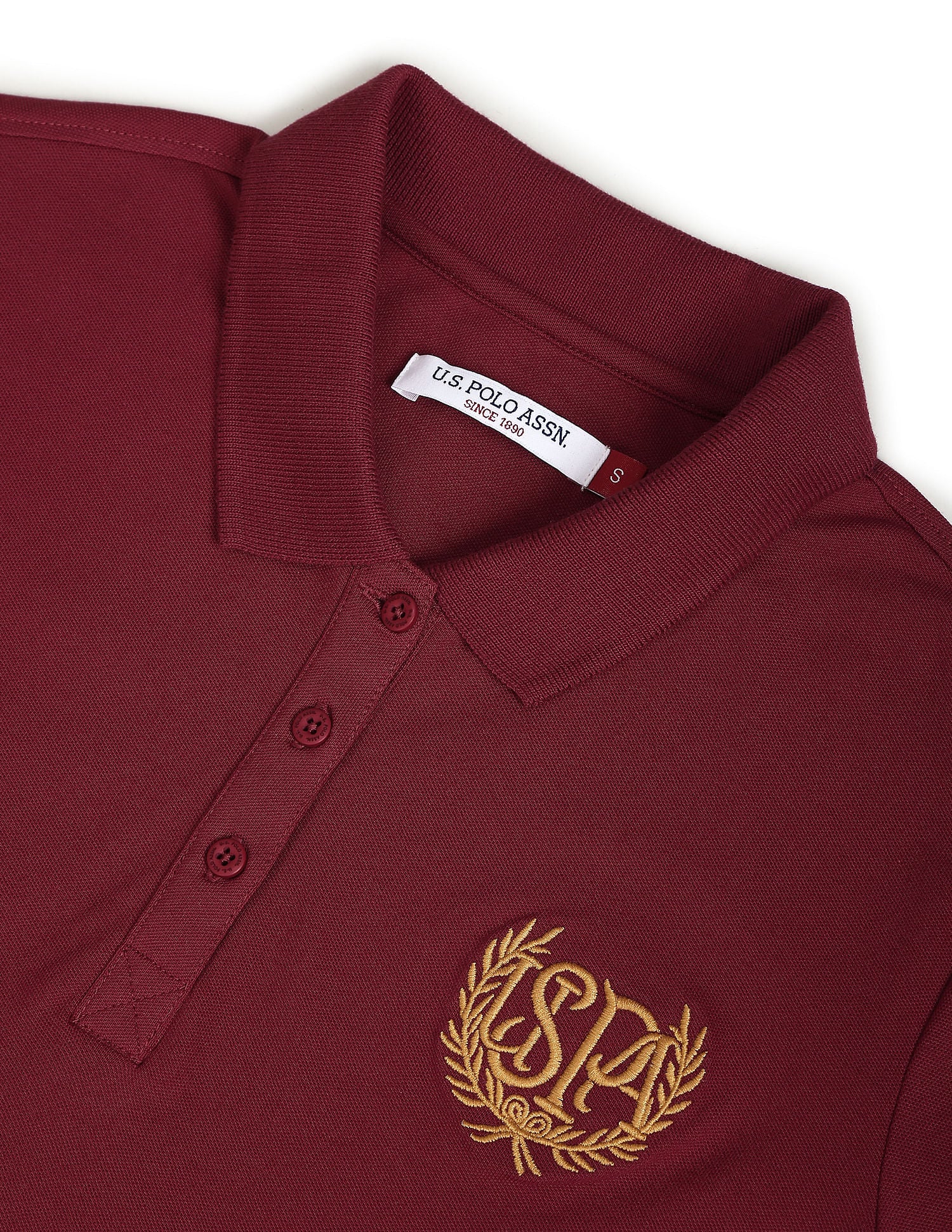 Gold Crest Slim Polo Shirt Wine - U.S. POLO ASSN. | Large