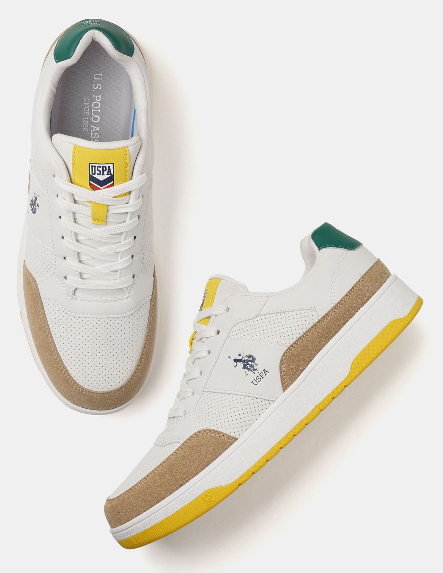 Men Simon Colour Blocked Sneakers Off White - U.S. POLO ASSN. | Large