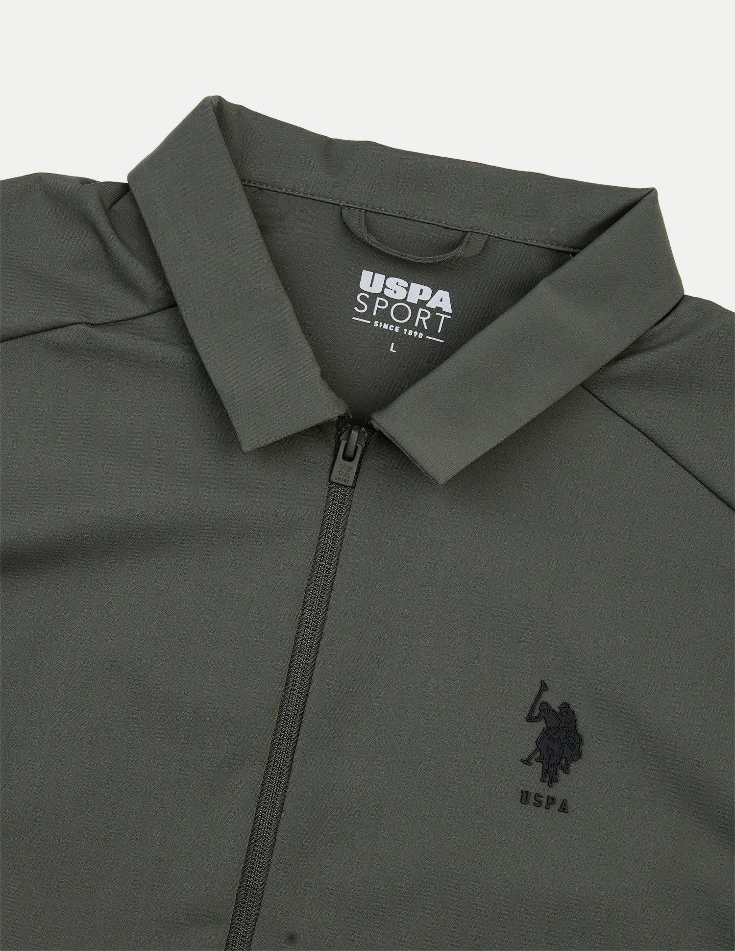 Solid Regular Fit Active Jacket Dark Olive - U.S. Polo Assn. India | Large