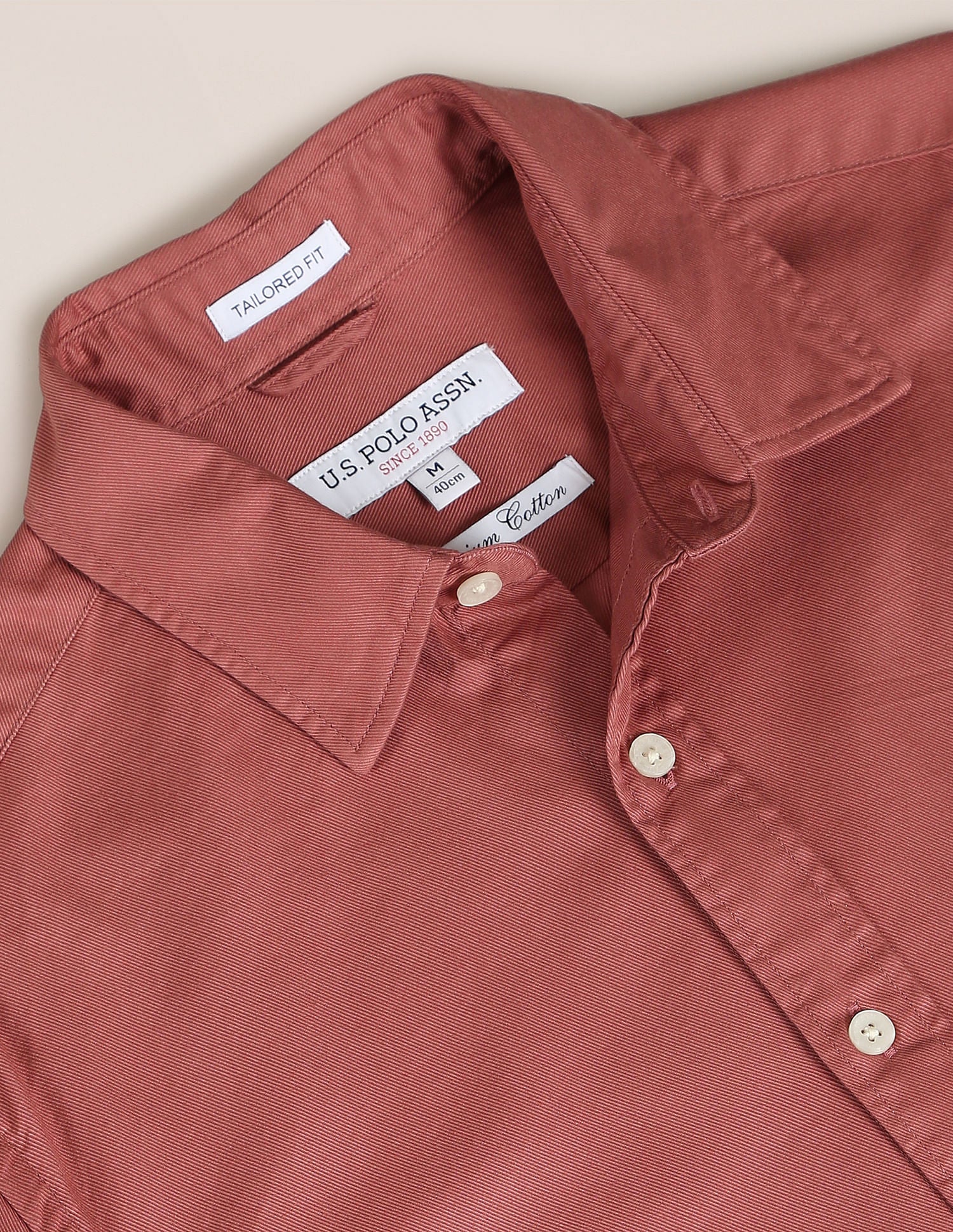 Solid Twill Casual Shirt Rust - U.S. POLO ASSN. | Large